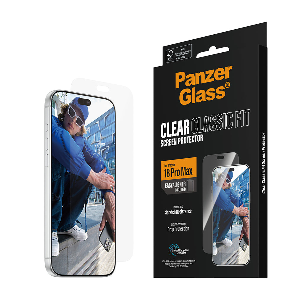 PanzerGlass ® Screen Protector iPhone 2026 Pro Max | Classic fit w. EasyAligner Protection d'écran transparent 1 pièce(s