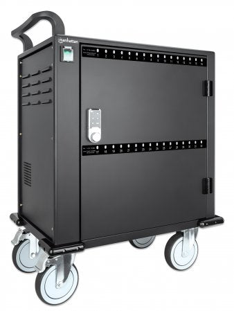 Manhattan Chariot de Charge USB-C pour 32 Appareils, Armoire Verrouillable pour Tablettes et Smartphones