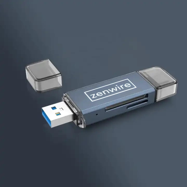 Adaptateur USB 3.0 USB-C 4in1 SD + MICRO SD TF 5 Gb/s jusqu'à 2TB BYL-2218TU Lecteur de cartes mémoire SD