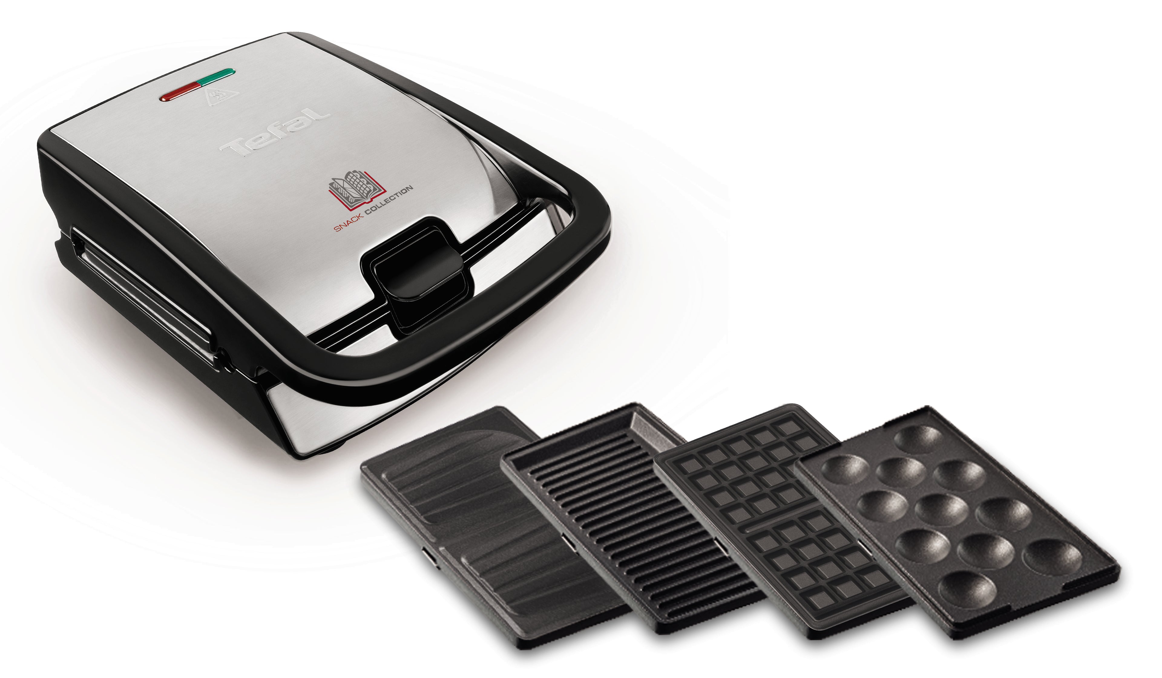 Tefal SW854D gaufrier et appareil à croque-monsieur 700 W Noir, Acier inoxydable