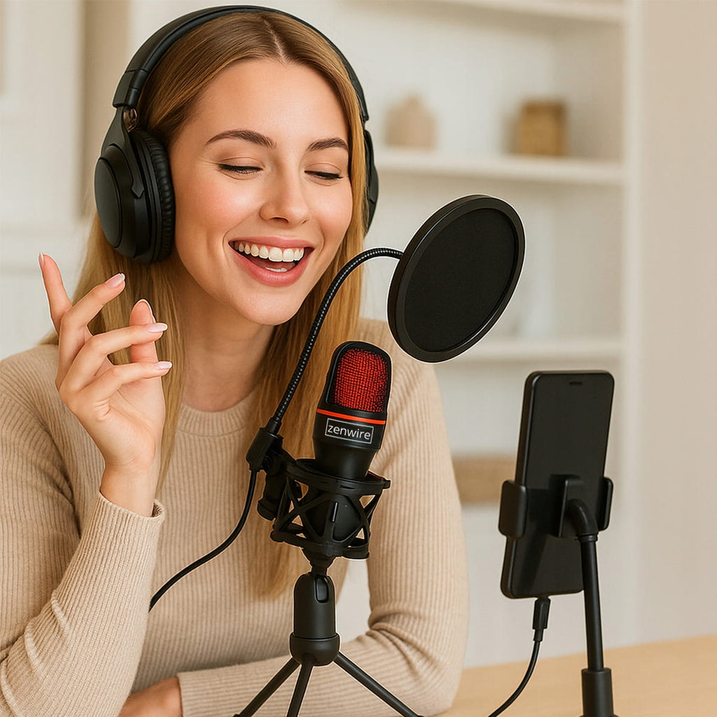 Microphone à condensateur de studio pour PC gaming, RGB, USB-C, USB 3.0, Zenwire ME4