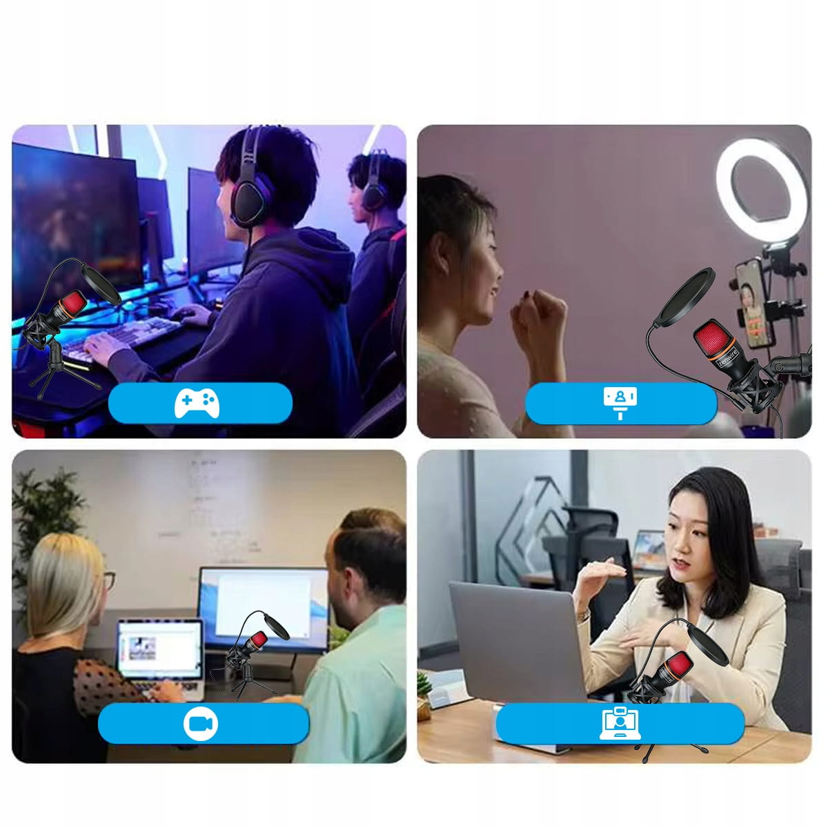 Microphone à condensateur de studio pour PC gaming, RGB, USB-C, USB 3.0, Zenwire ME4