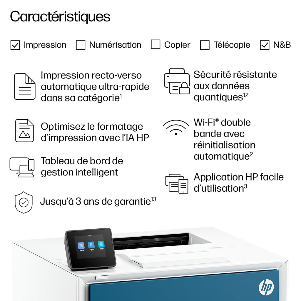 HP LaserJet Pro Réf. 4007dn Noir et blanc Imprimante, Ethernet uniquement