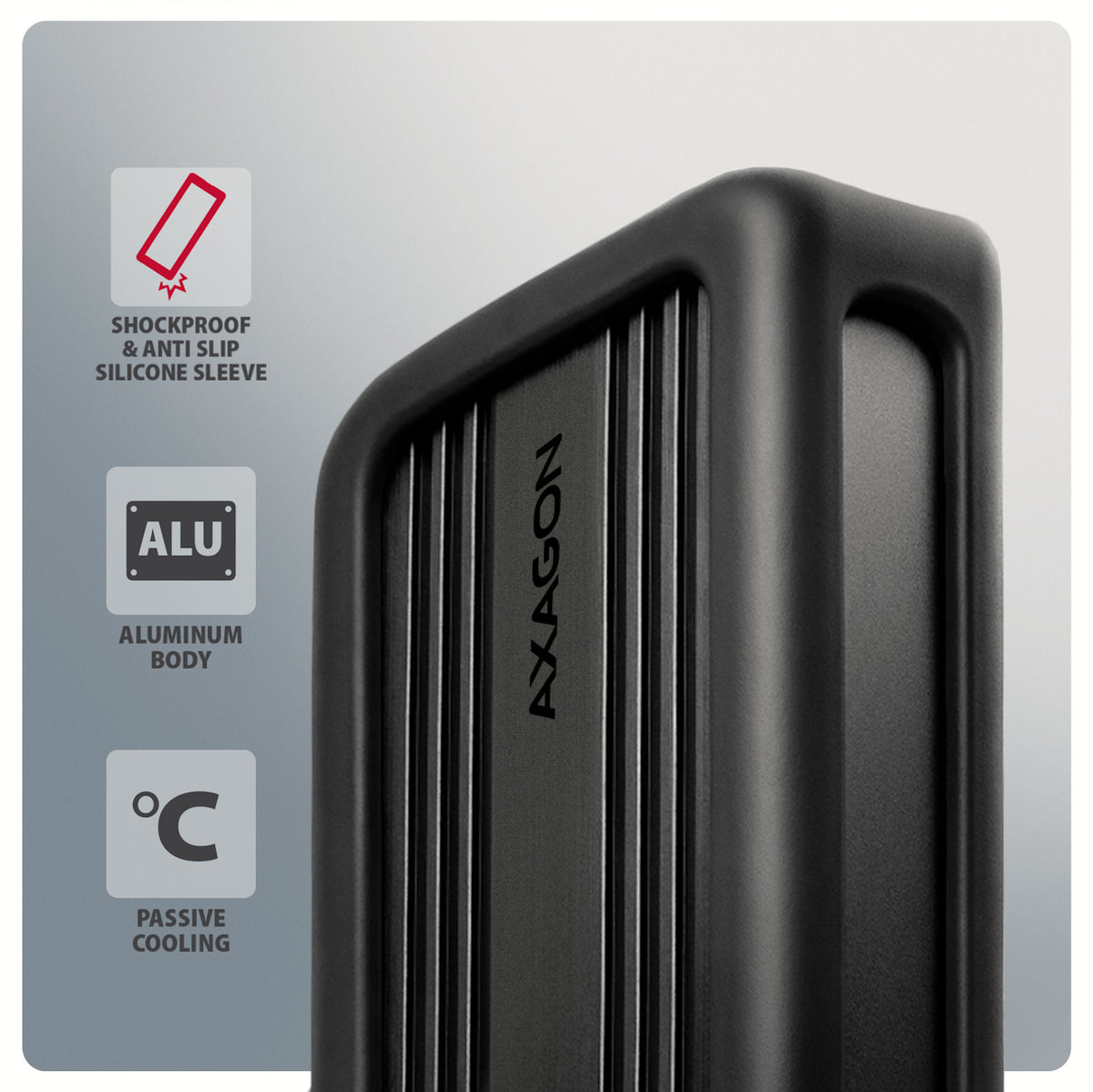 Axagon EEM2-40G Boîtier de disques de stockage Enceinte ssd Noir M.2 - vue 8