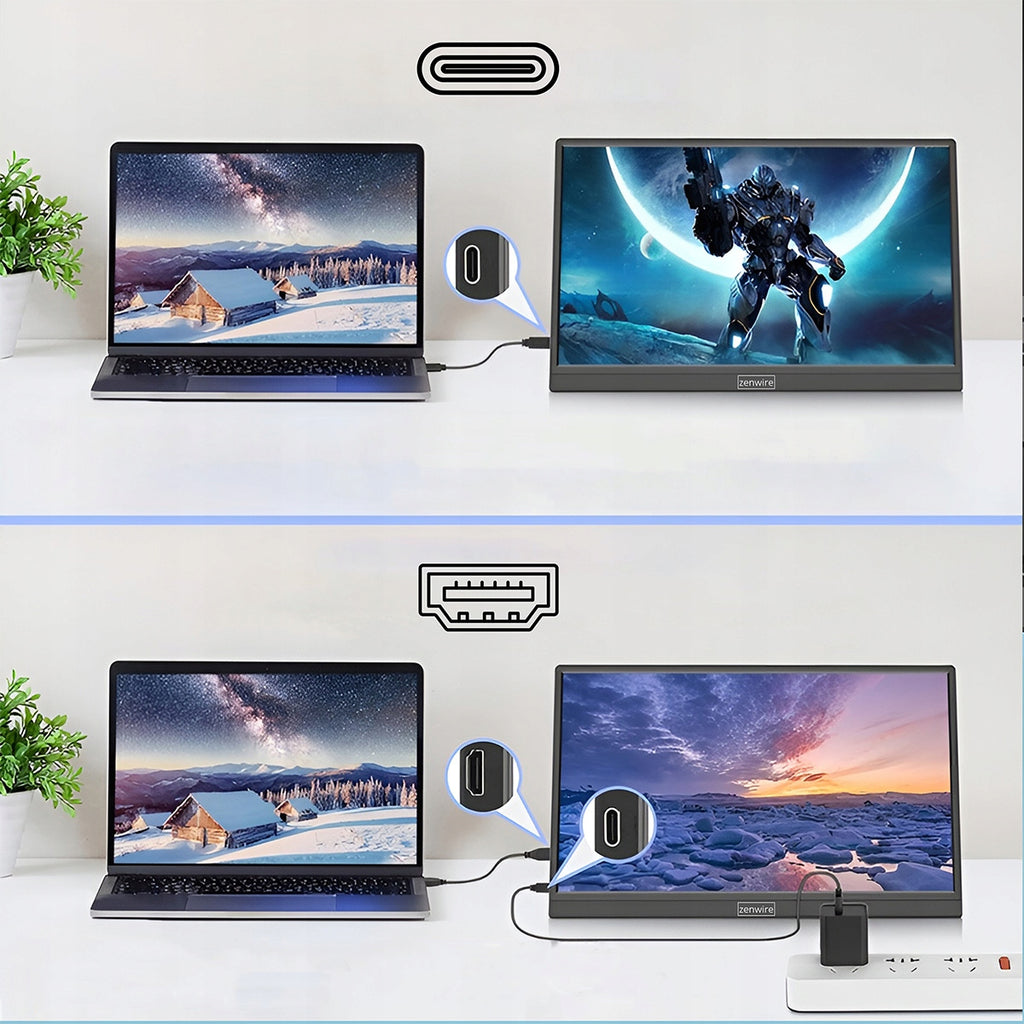 M9P USB-C Full HD 1920x1080 IPS HDR HDMI Moniteur portable pour ordinateur portable 15,6 pouces