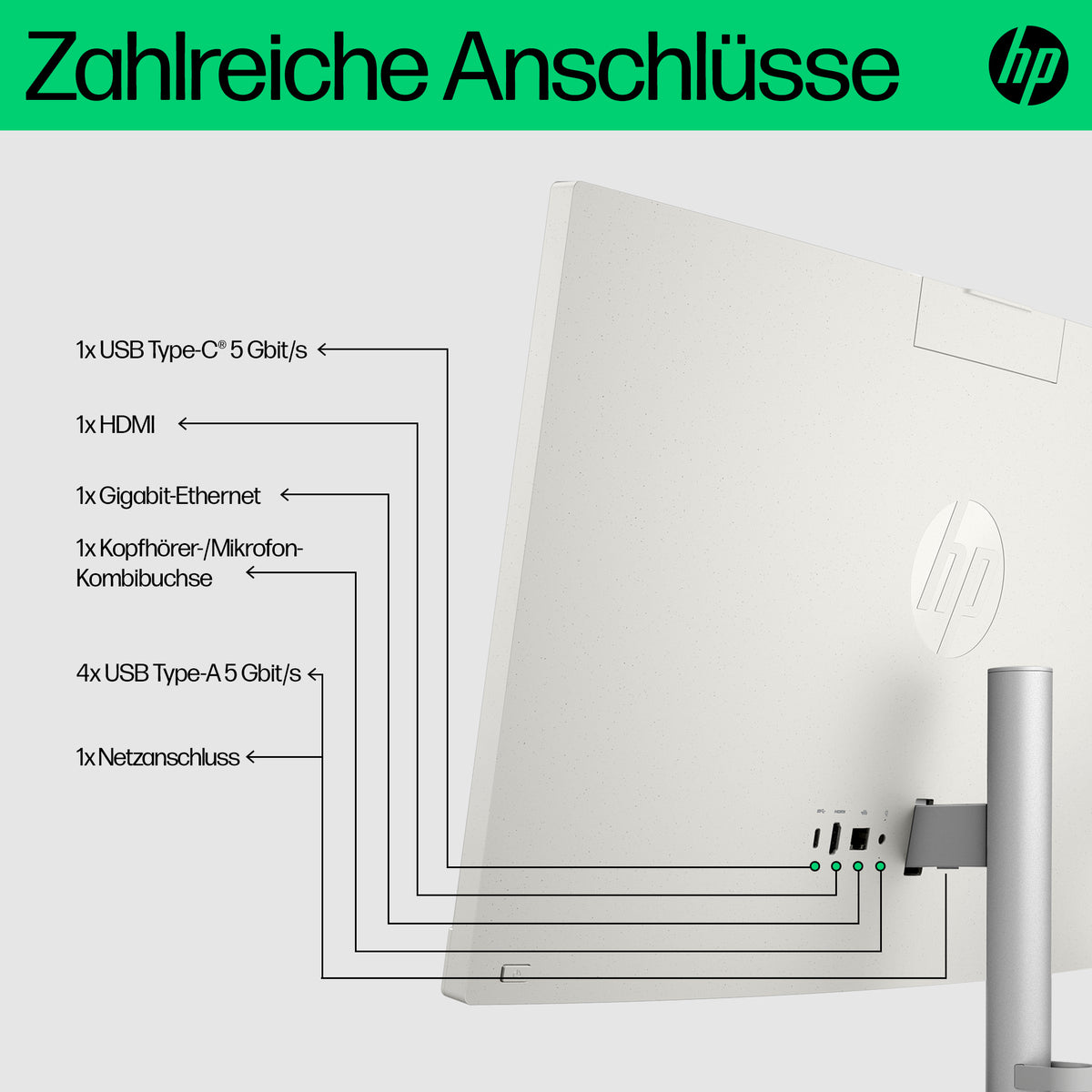 HP All-in-One Touch PC 24-cr0241ng, Écran Tactile 60,5 cm (23,8"), Intel Core i3 N300, 8GB RAM, 512GB SSD, Windows 11