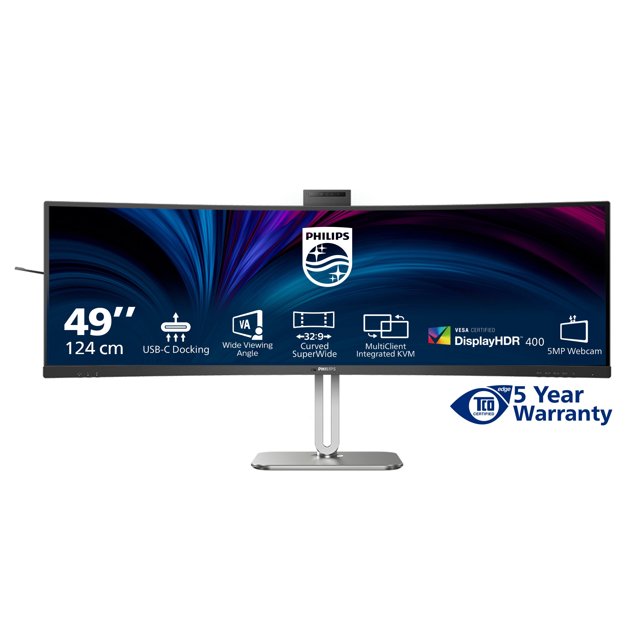 Philips 5000 series 49B2U5900CH/00 écran plat de PC 124 cm (48.8") 5120 x 1440 pixels Dual QHD LCD Noir