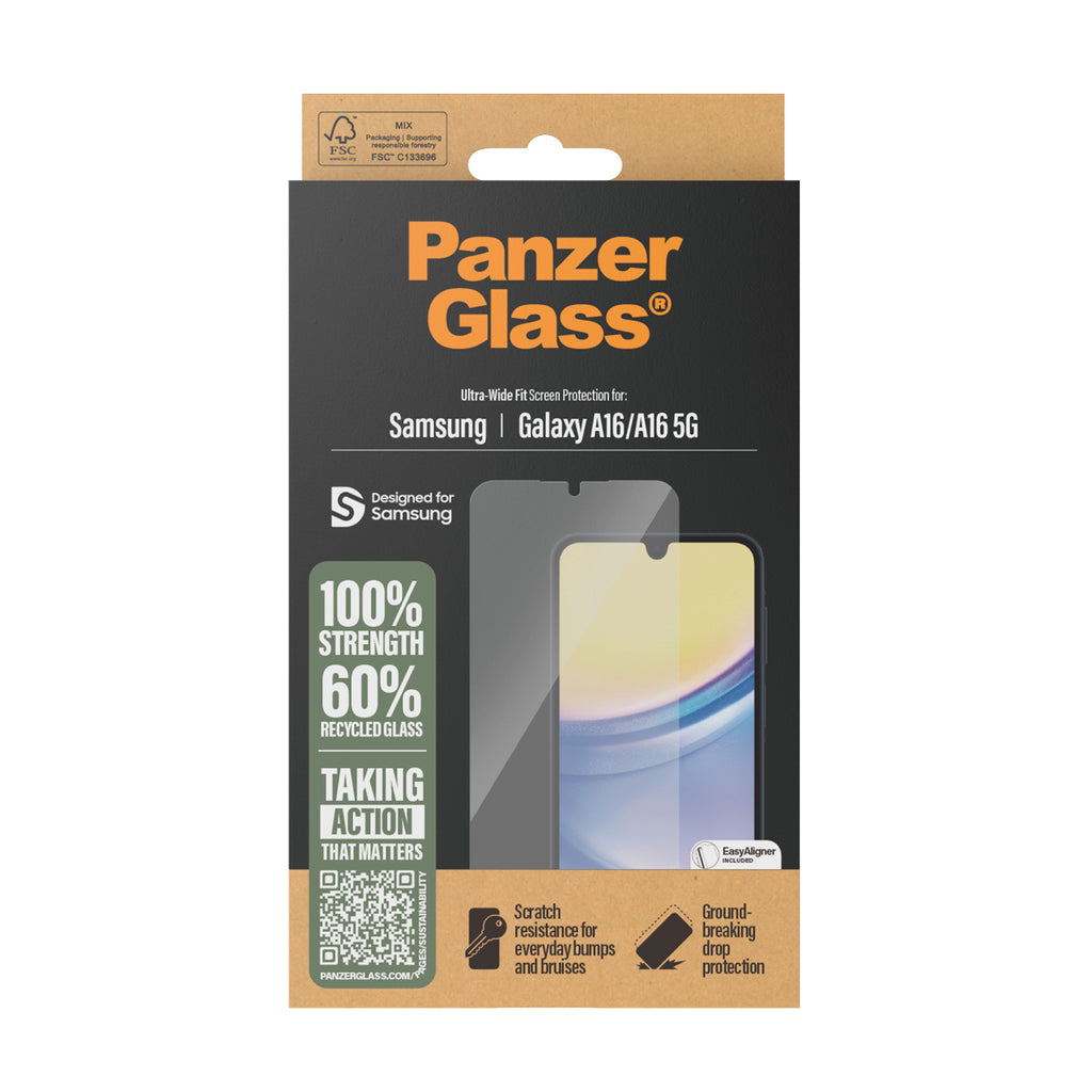PanzerGlass PanzerGlass ® Screen Protector Samsung Galaxy A16 | A16 5G | Ultra-Wide Fit w. EasyAligner Protection d'écran transparent 1 pièce(s)