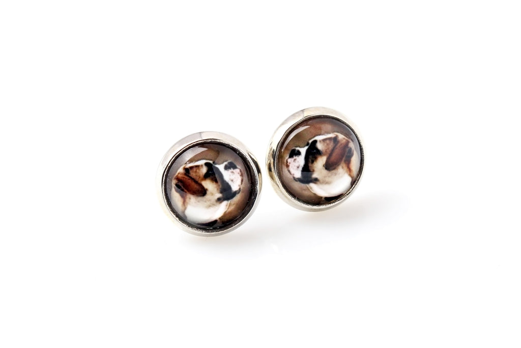 American Bulldog, Old Country Bulldog - earrings in a box, your photo, handmade jewelry, a product of the Art-Dog brand