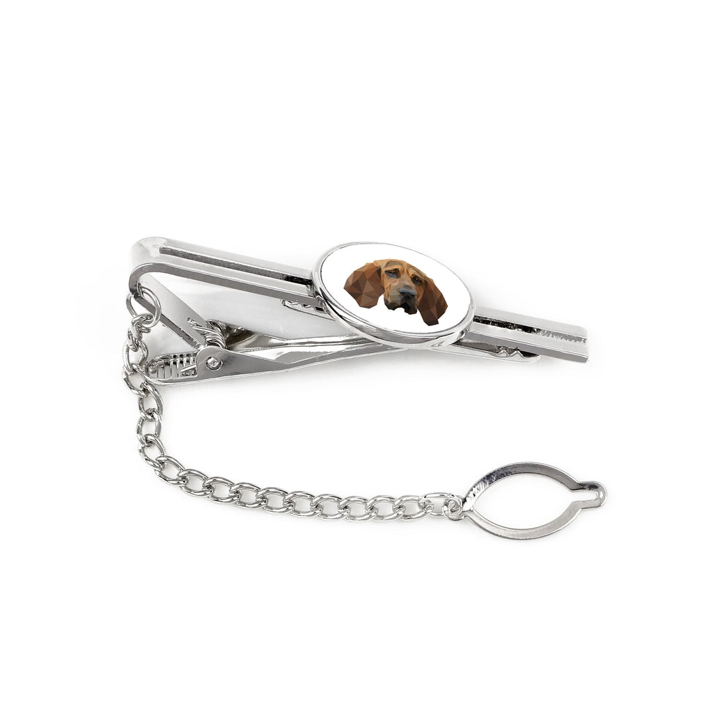 Bloodhound, St. Hubert Hound, Sleuth-hound - geometric tie clip with a picture and inscription from Art-Dog