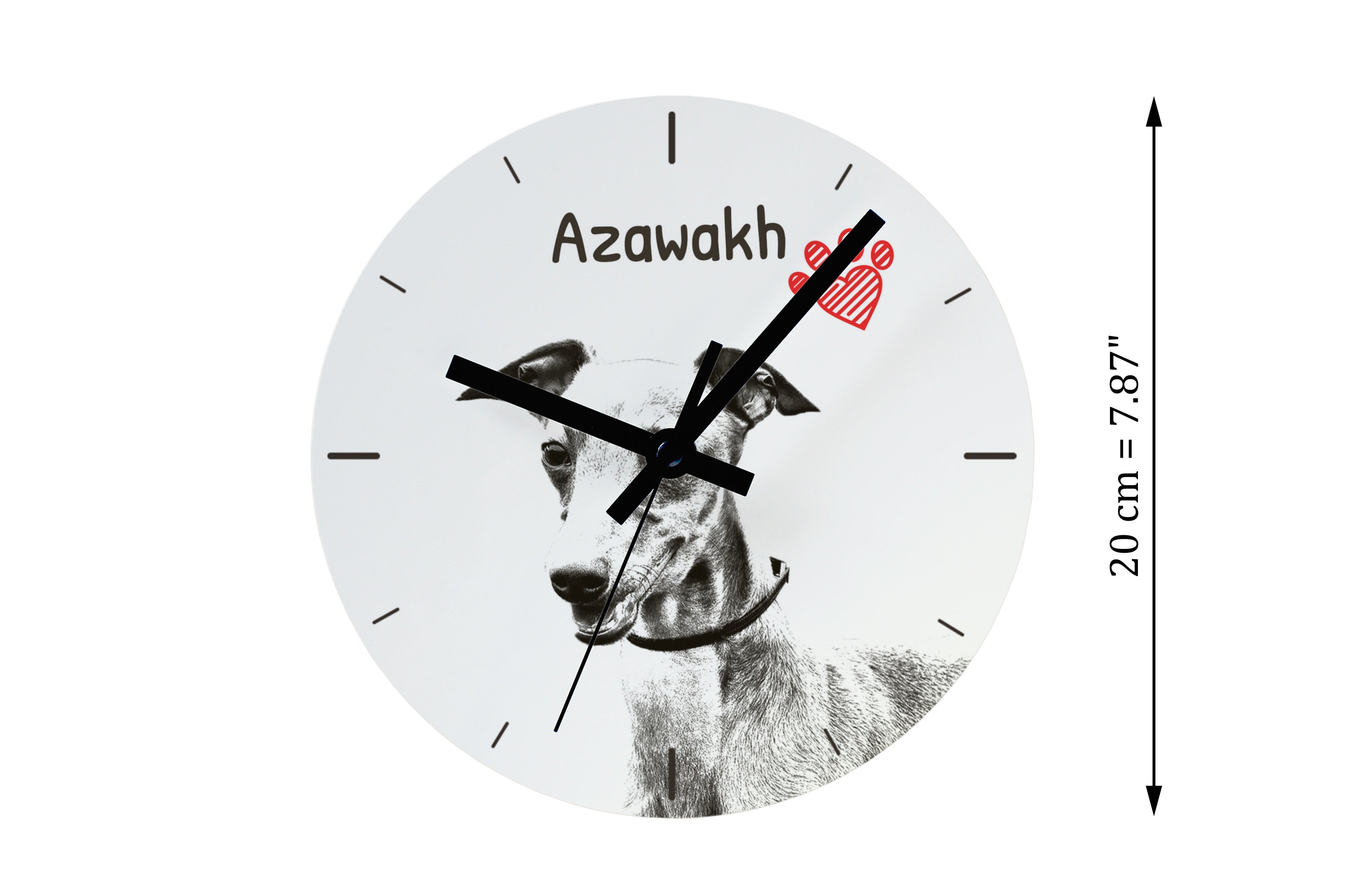 Azawakh, Tuareg Sloughi - wall clock with a dog, shelf clock with a print, personalized home decoration from the Art-Dog brand