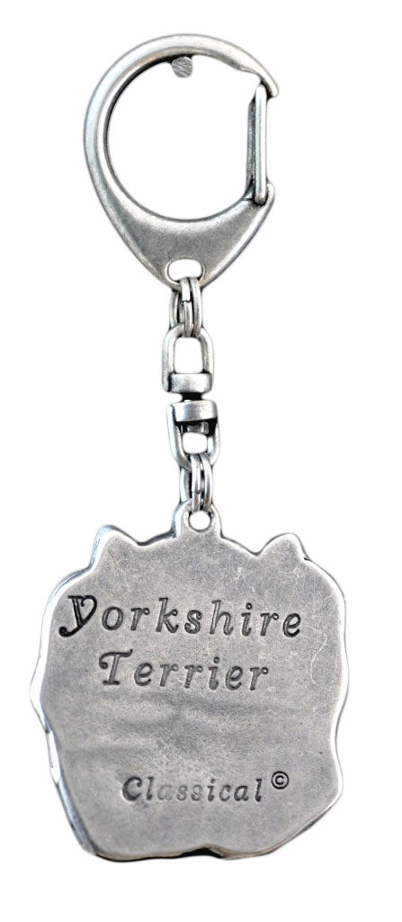 Yorkshire Terrier, Yorkie I - Silver-plated key ring with dog, handbag decoration, backpack pendant by Art-Dog brand