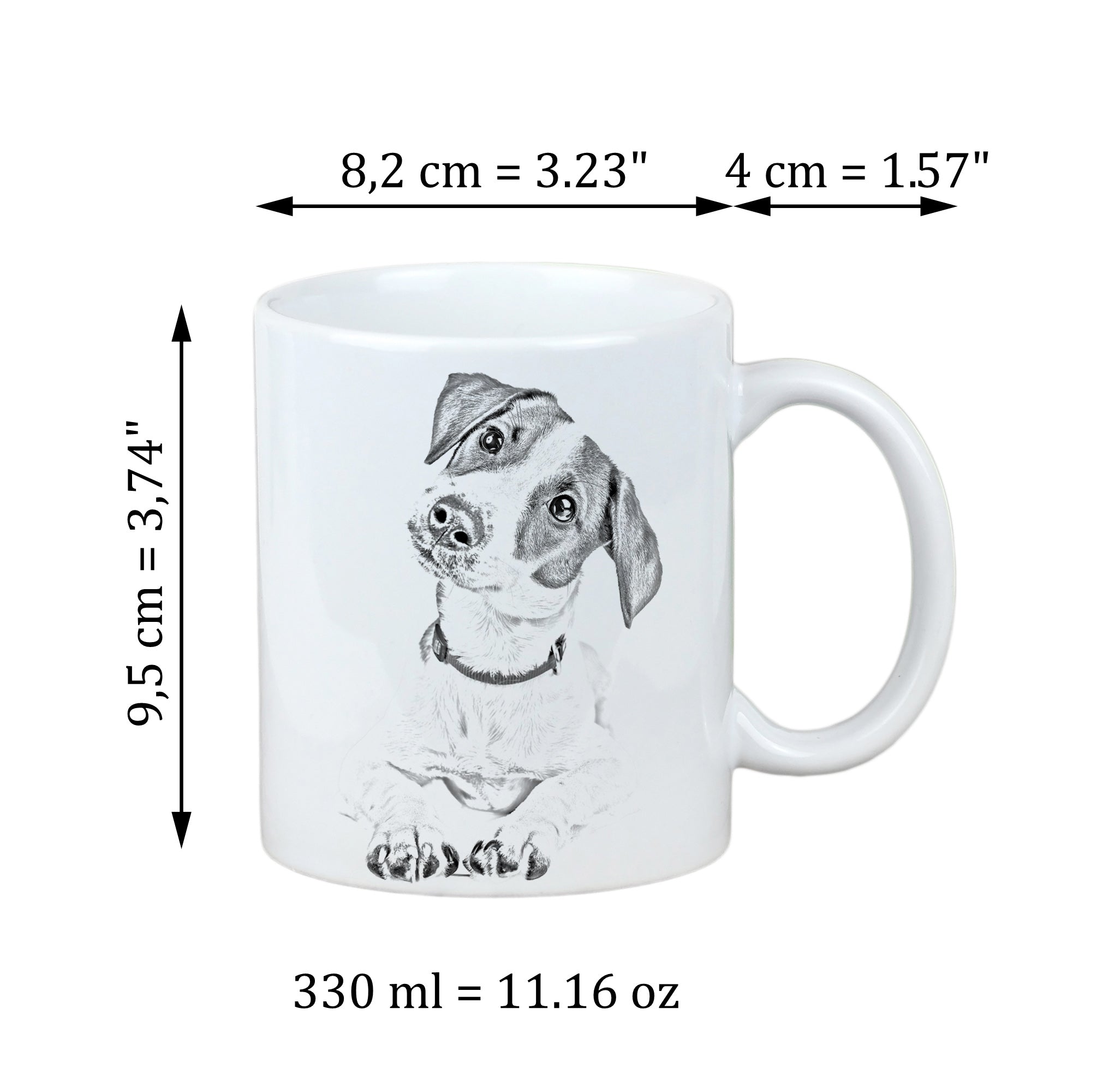 Jack Russell Terrier - cup with a dog, cheerful cup for a dog lover, personalized gift from the Art-Dog brand