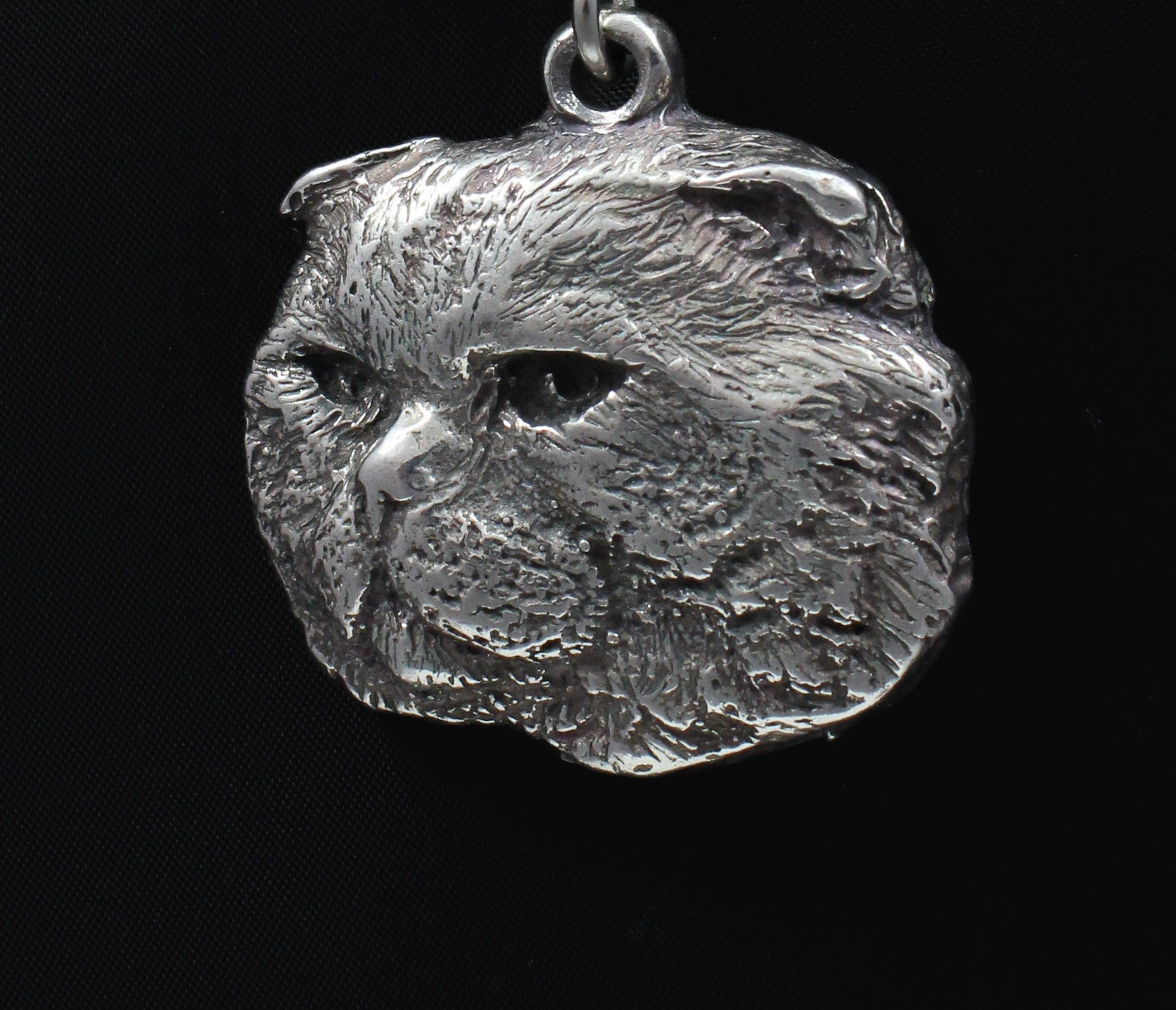 Cat necklace with a cat, cat pendant on a silver chain, unique jewelry by Art-Dog