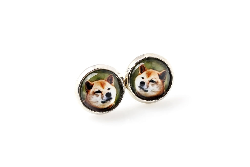 Shiba Inu, Japanese Small Size Dog, Japanese Brushwood Dog - earrings in a box, your photo, handmade jewelry, a product of the Art-Dog brand