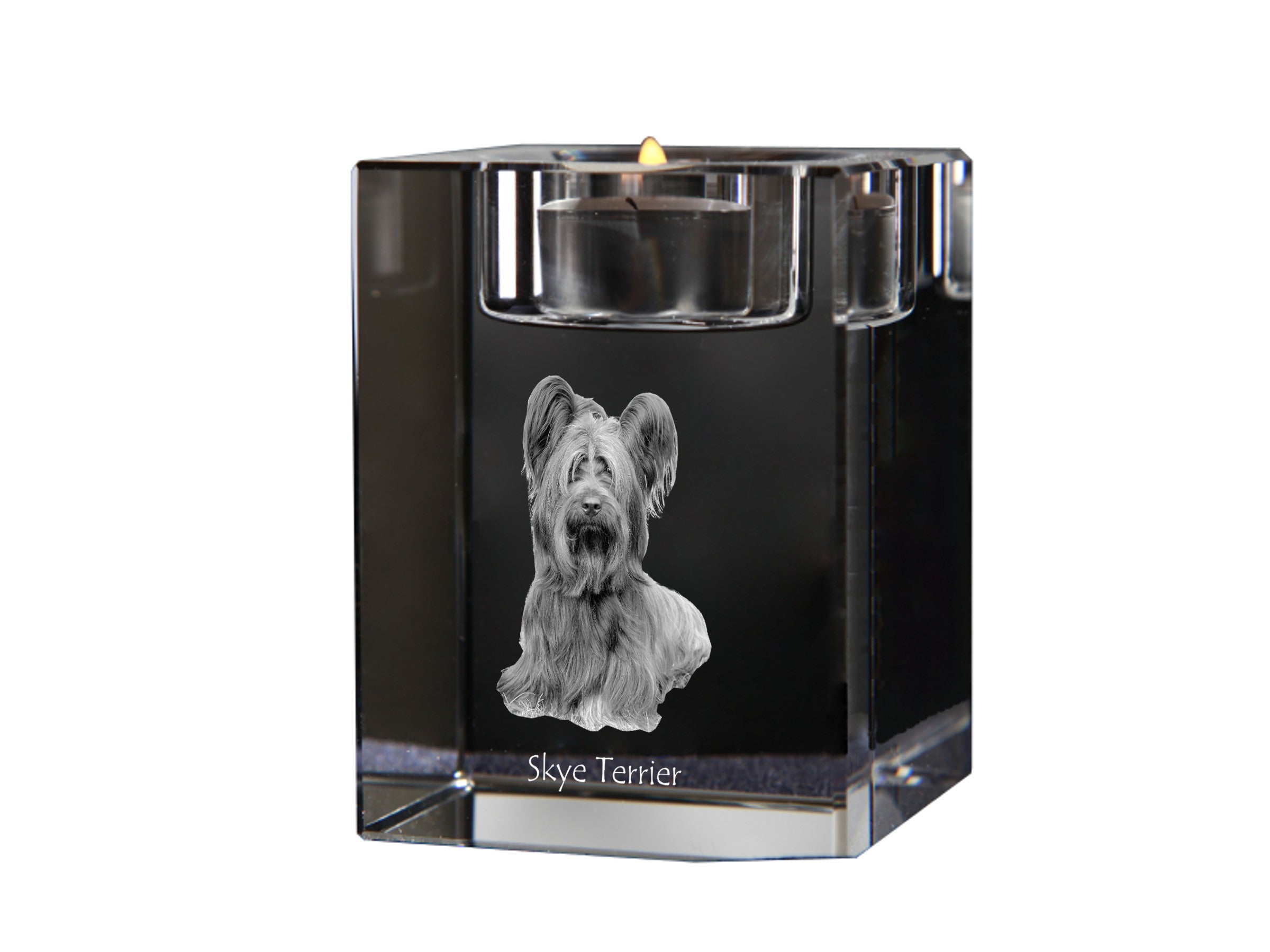Silky Terrier - Candle holder with dog photo, crystal tealight holder, personalised gift by Art-Dog brand