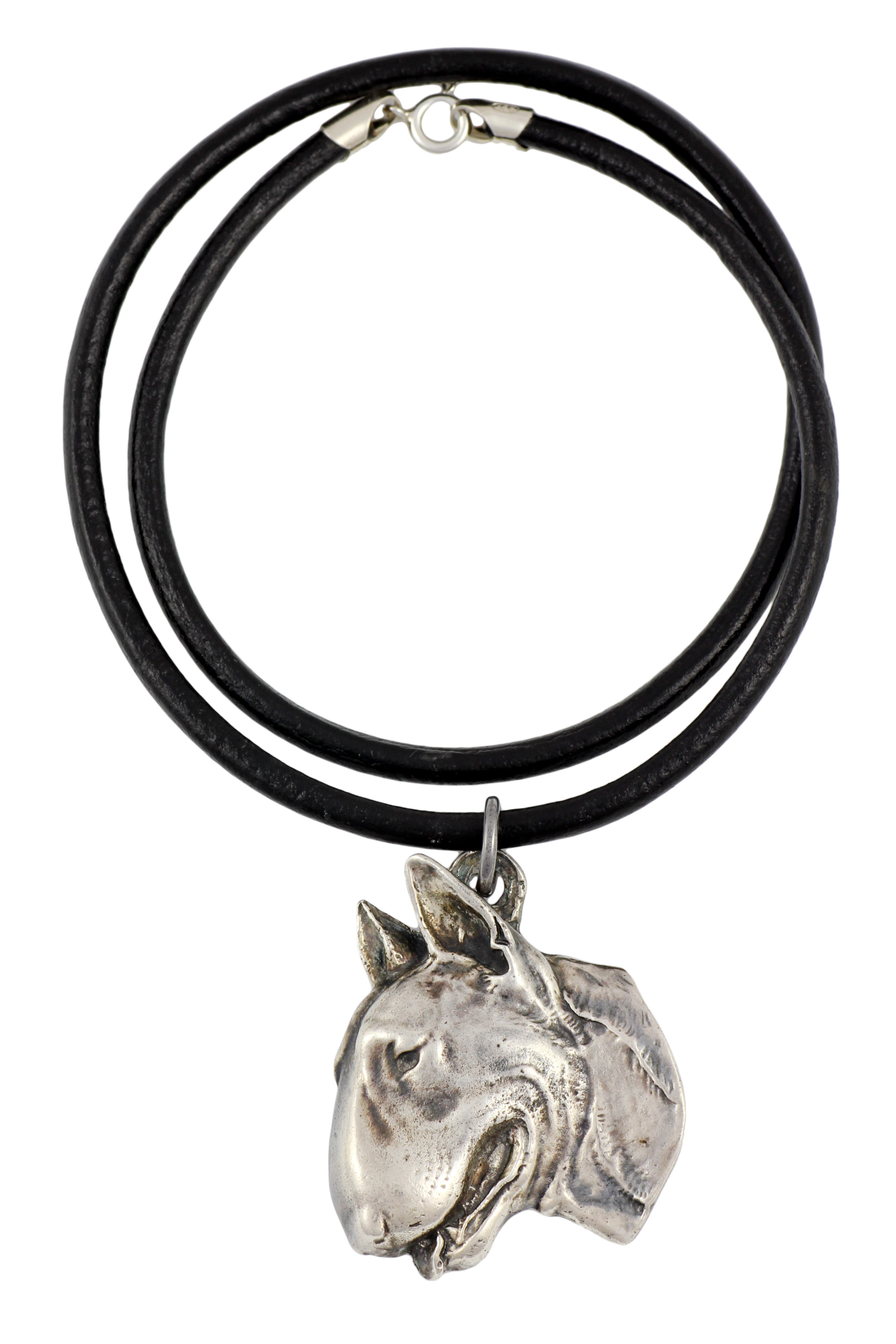 Bull Terrier, Bully II - Dog necklace in gift box, silver-plated locket for dog fan, striking pendant by Art-Dog brand