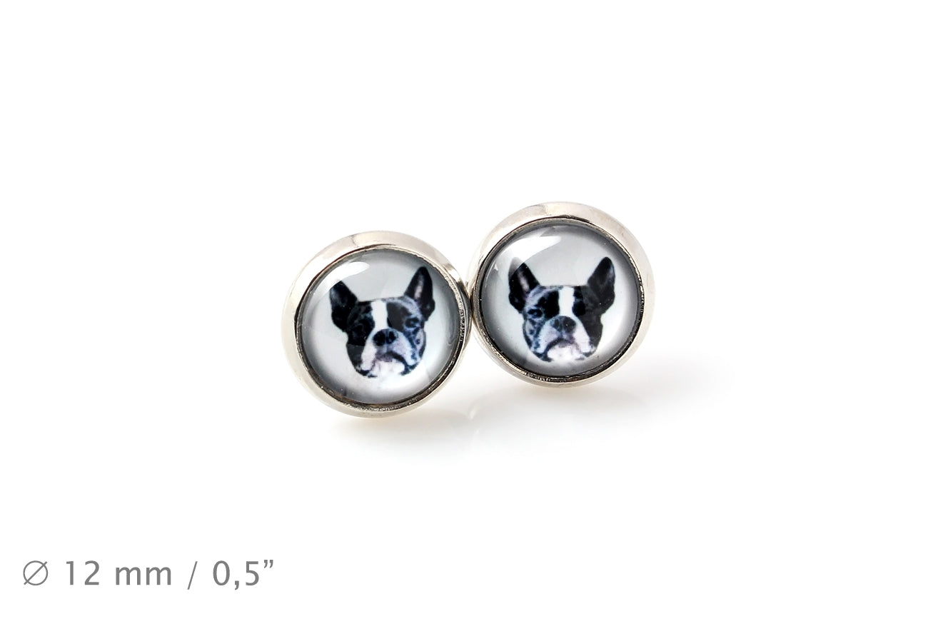 Boston Terrier, American Gentleman - jewelry with your photo box, set of necklace and earrings, personalized products from the Art-Dog brand