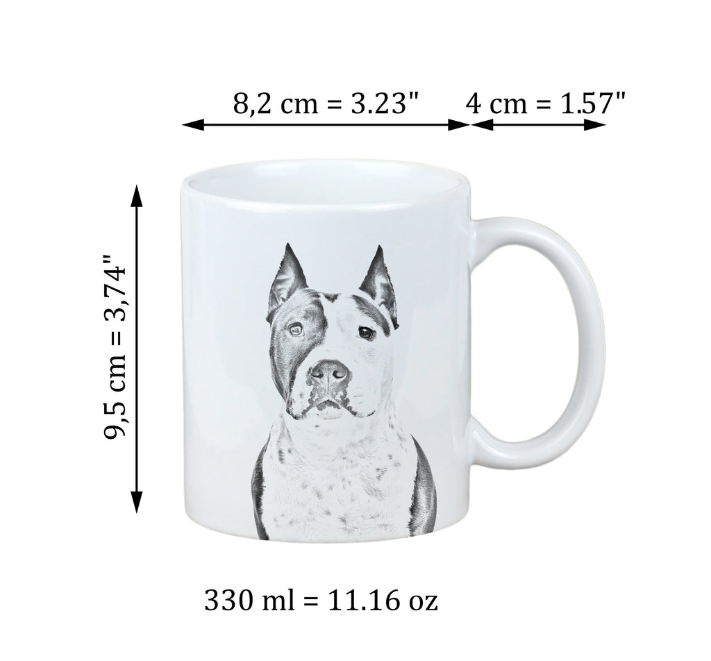 American Staffordshire Terrier, Amstaff - cup with a dog, cute cup with graphics, a gift with your photo from the Art-Dog brand