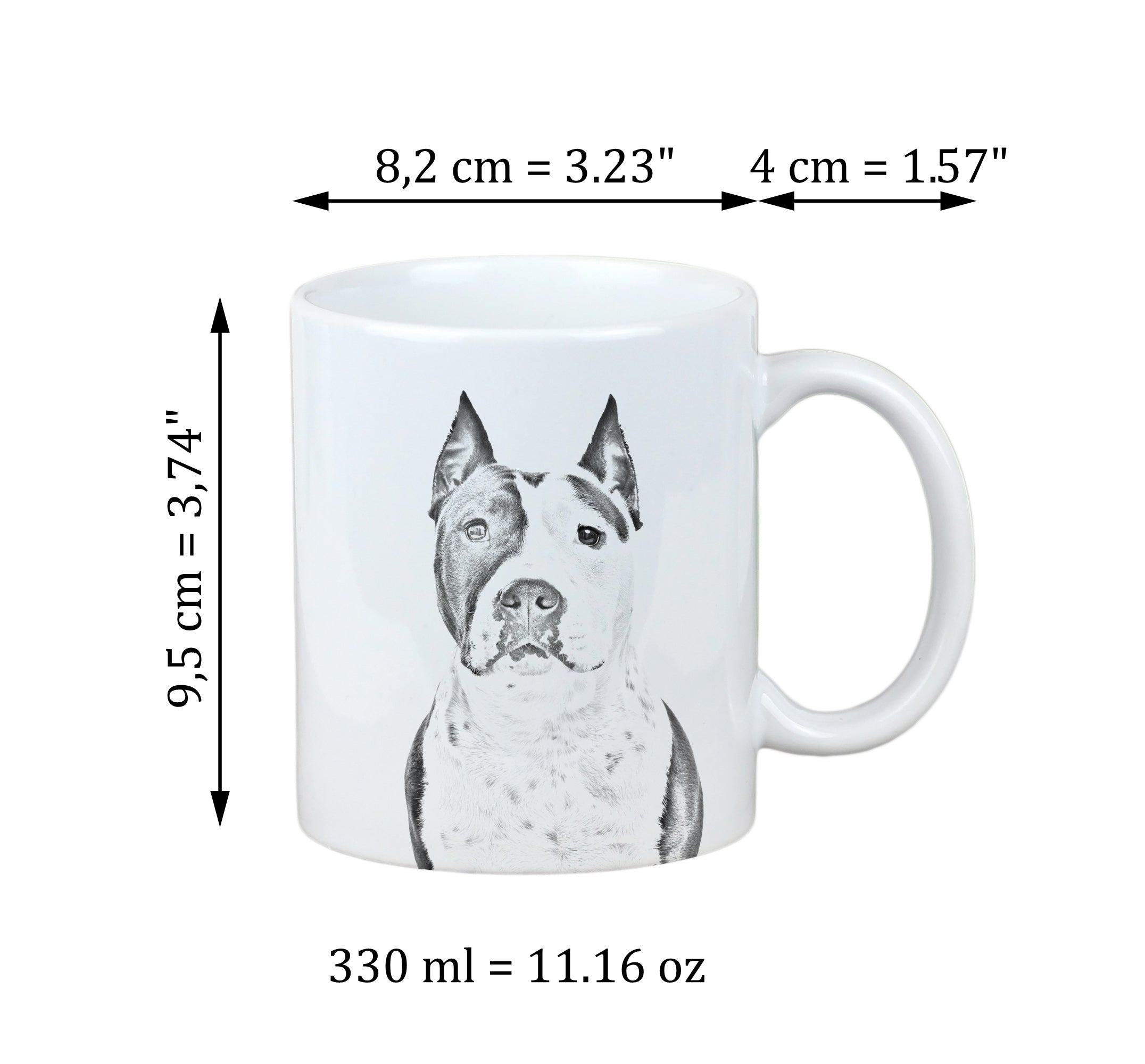 American Staffordshire Terrier, Amstaff - cup with a dog, cute cup with graphics, a gift with your photo from the Art-Dog brand