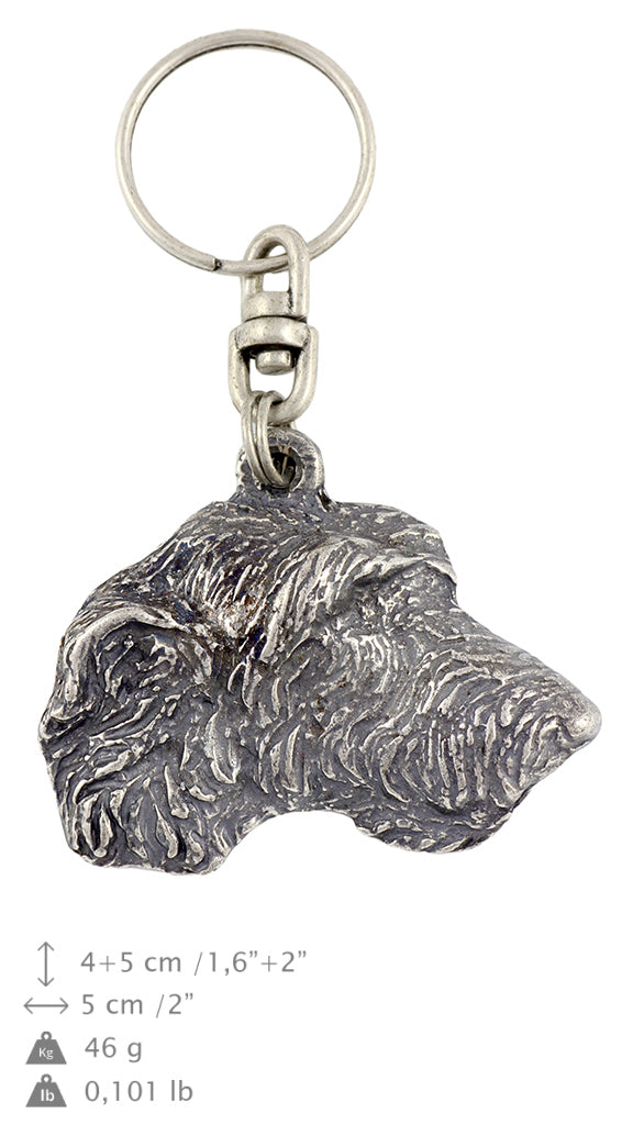 Irish Wolfhound - Silver-plated dog pendant, handbag decoration, backpack pendant by Art-Dog brand