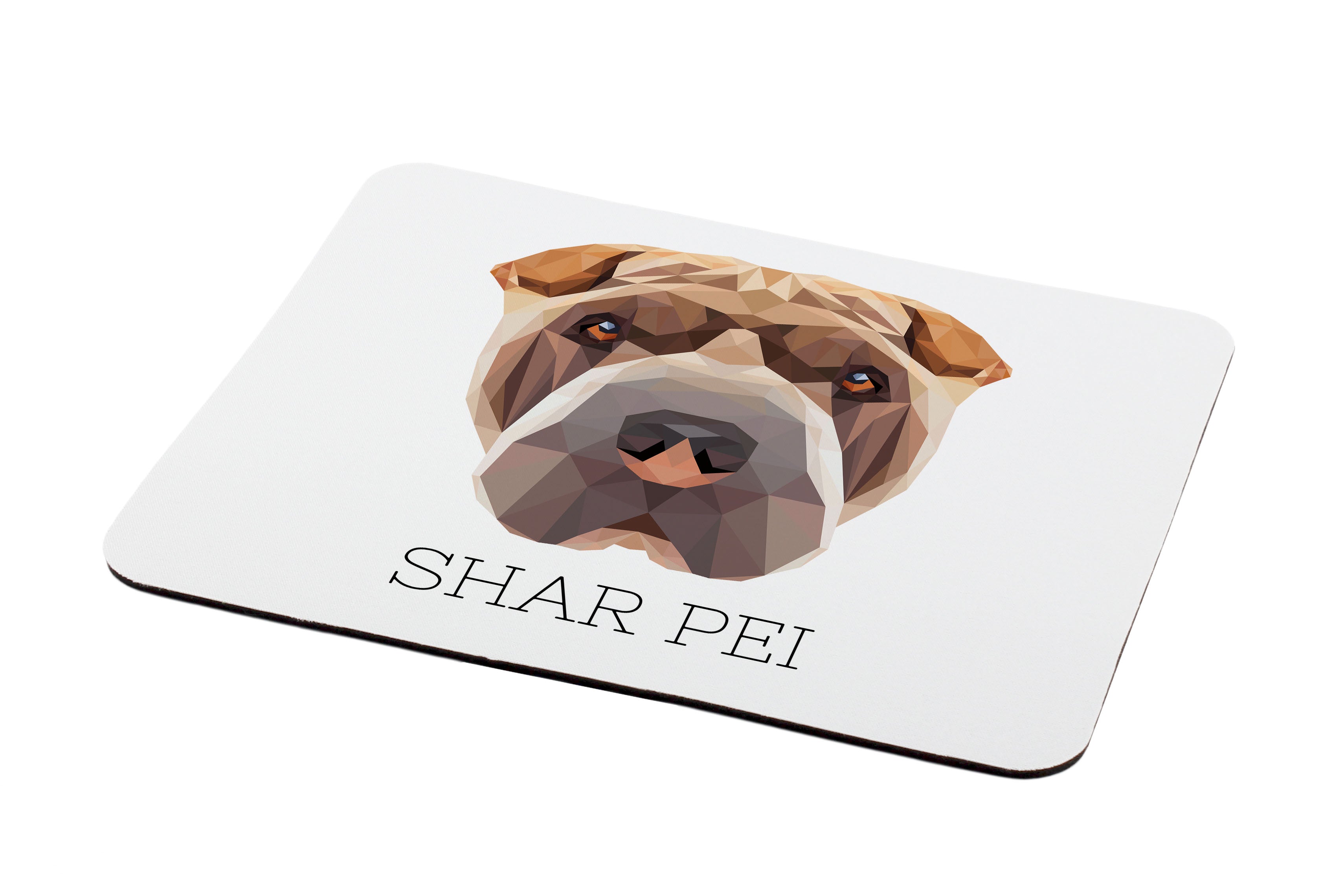 Shar Pei - geometric mouse pad with a picture and text by Art-Dog