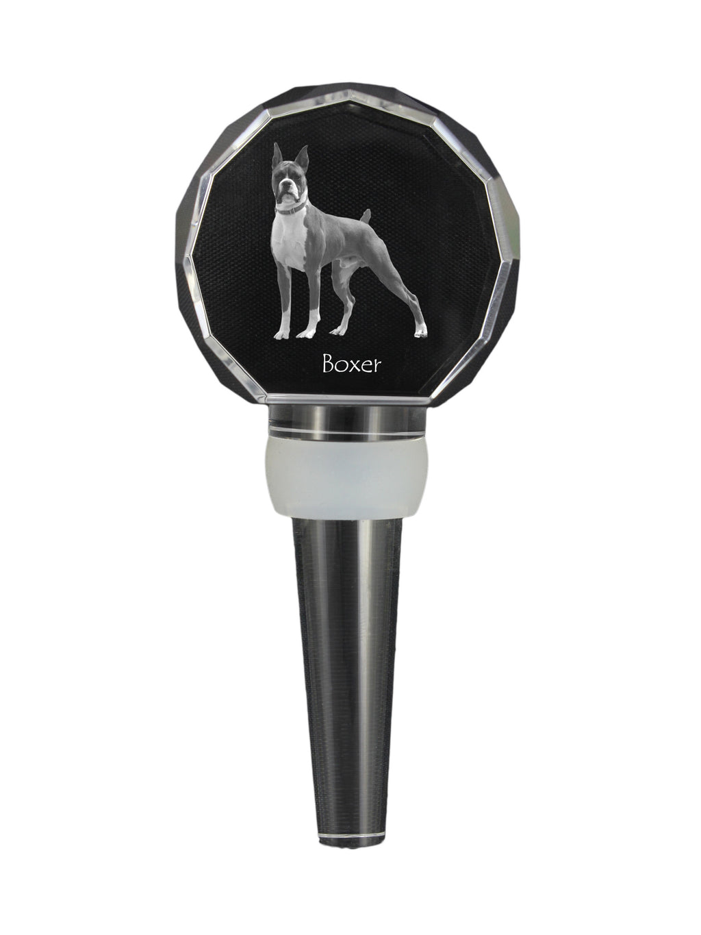 Boxer, German Boxer III - Crystal bottle stopper, unique wine stopper with photo, personalised gift for sommelier by Art-Dog brand