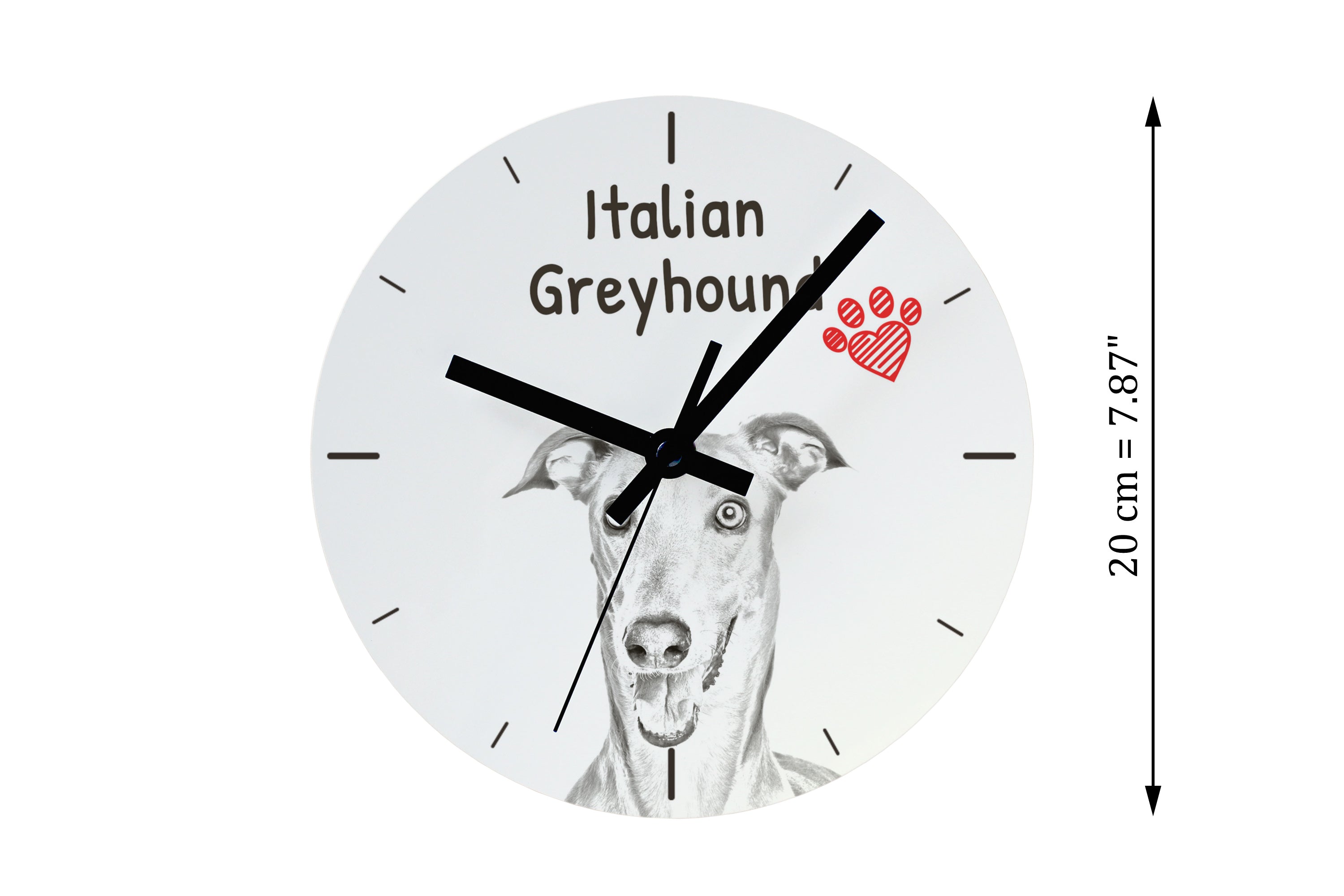 Italian Greyhound, Italian Sighthound - wall clock with a dog, shelf clock with a print, personalized home decoration from the Art-Dog brand
