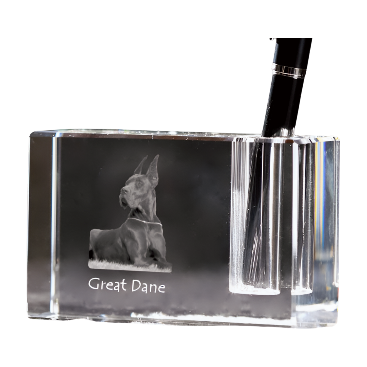 Great Dane I - Pen stand, crystal organiser with dog photo, unique desk decoration by Art-Dog brand