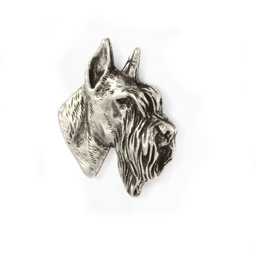 Schnauzer II  - Silver-plated dog brooch, elegant pin, jacket lapel decoration by Art-Dog brand