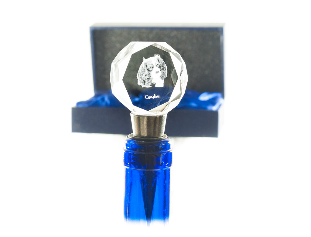 Cavalier King Charles Spaniel - Bottle stopper, crystal wine stopper with photo, personalised gift for bartender by Art-Dog brand