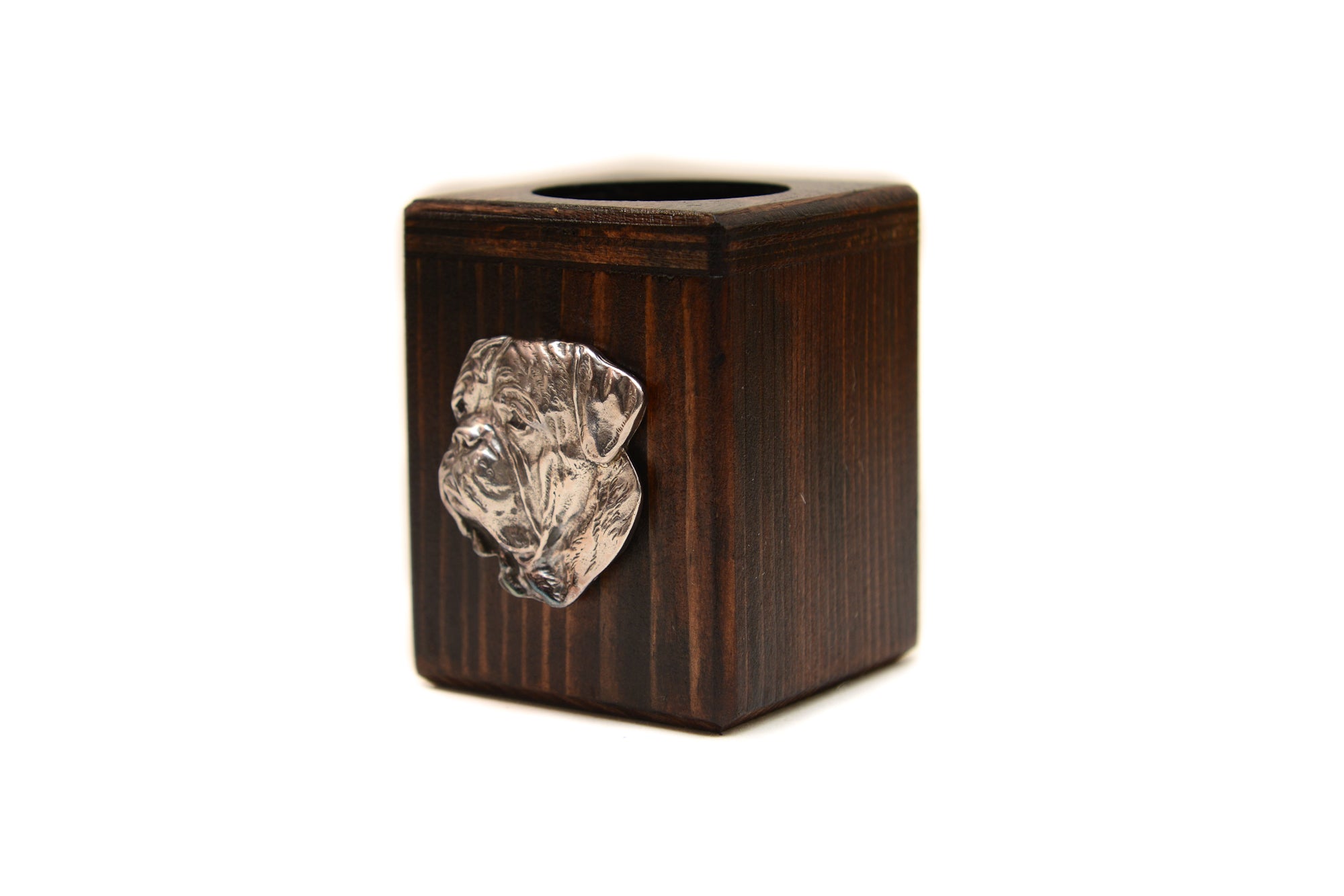 Dogue de Bordeaux, French Mastiff, Bordeauxdog II - wooden candle holder with a dog, a unique souvenir after losing a dog, a handicraft from the Art-Dog brand
