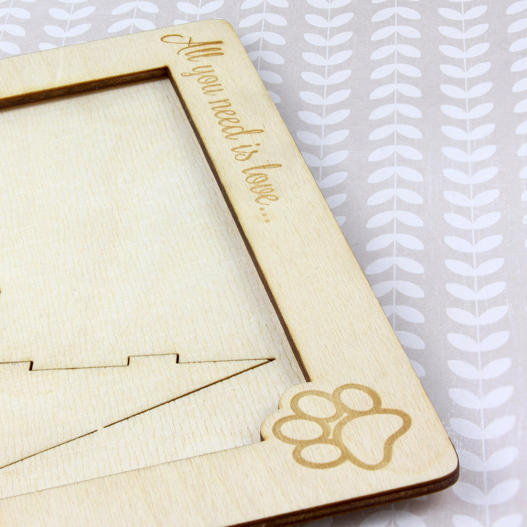Bearded Collie, Highland Collie, Mountain Collie - Photo frame, engraved wooden frame, a lovely gadget for the dog lover by Art-Dog
