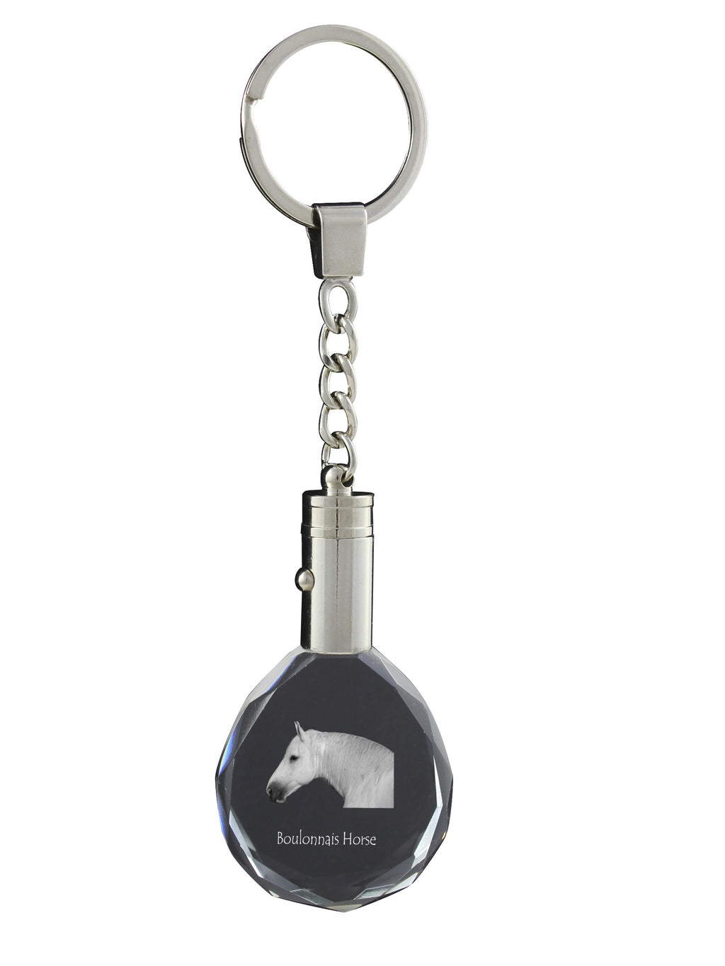 Boulonnais Horse - pendant with a picture of a horse, crystal key ring in a gift box, unique gift by Art-Dog brand