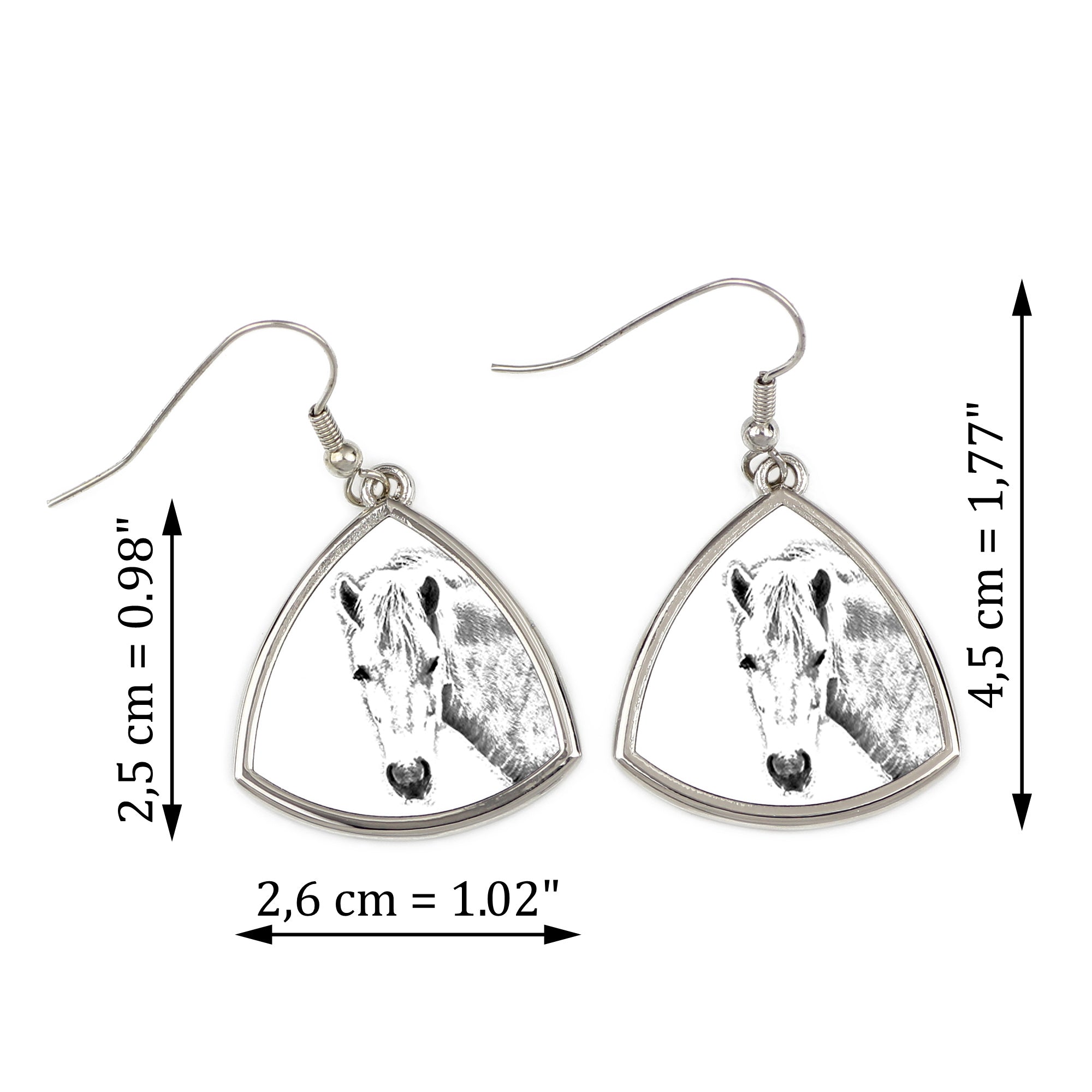 Fjord Horse - earrings with a horse, hanging earrings with a picture, personalized jewelry with Art-Dog brand print