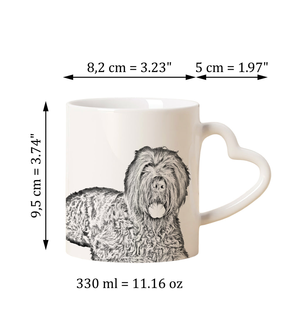 Black Russian Terrier, Chornyi Terrier - cup with a dog, adorable cup with a heart-shaped handle, universal gift from the Art-Dog brand