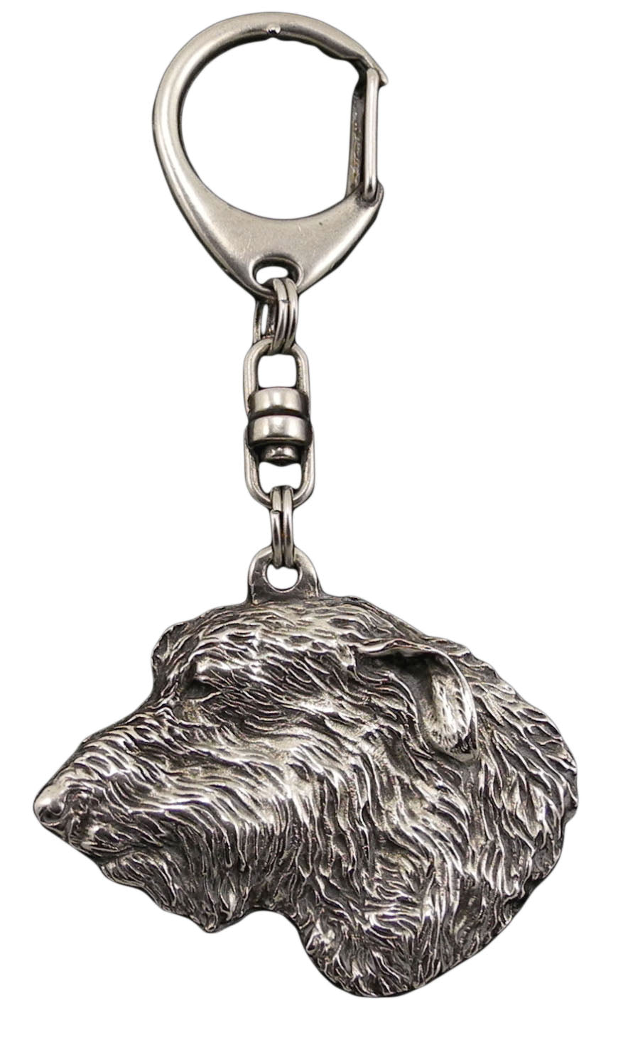 Irish Wolfhound I - Silver-plated key ring with a dog in a gift box, handbag decoration, backpack pendant by Art-Dog brand