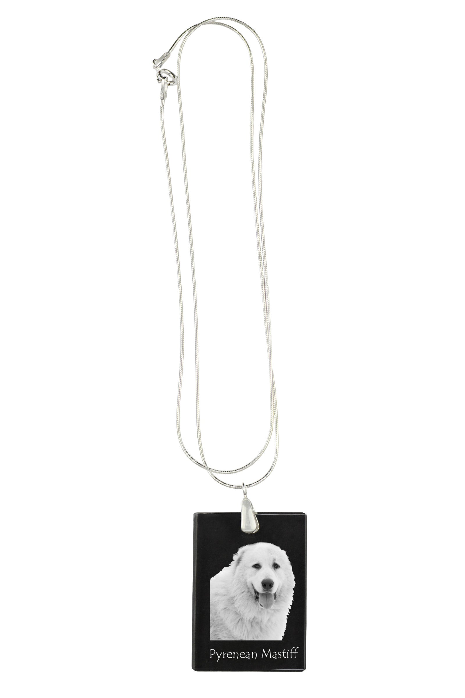 Pyrenean Mastiff, Mastín del Pirineo - Crystal pendant with dog, silver necklace with photo, personalised pendant by Art-Dog brand