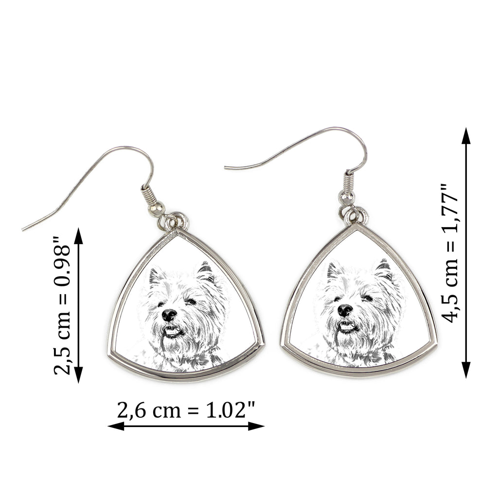 West Highland White Terrier, Westie, Westy - dog earrings, hanging earrings with a picture, personalized jewelry with Art-Dog brand print