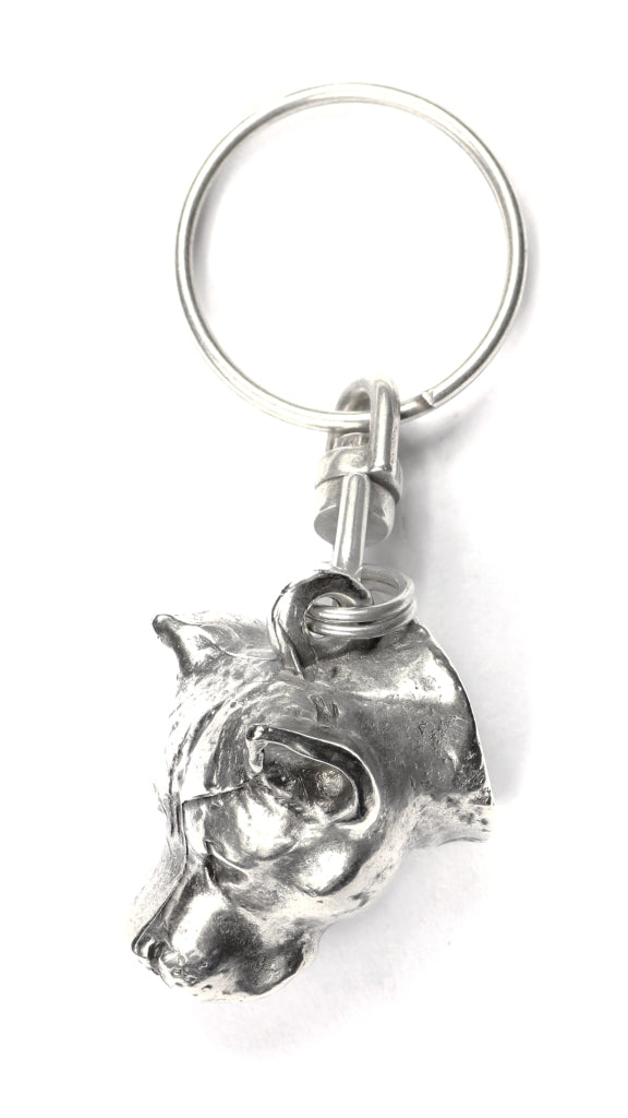American Staffordshire Terrier, Amstaff - Silver-plated pendant with a dog in a decorative box, handbag decoration, backpack pendant by Art-Dog brand