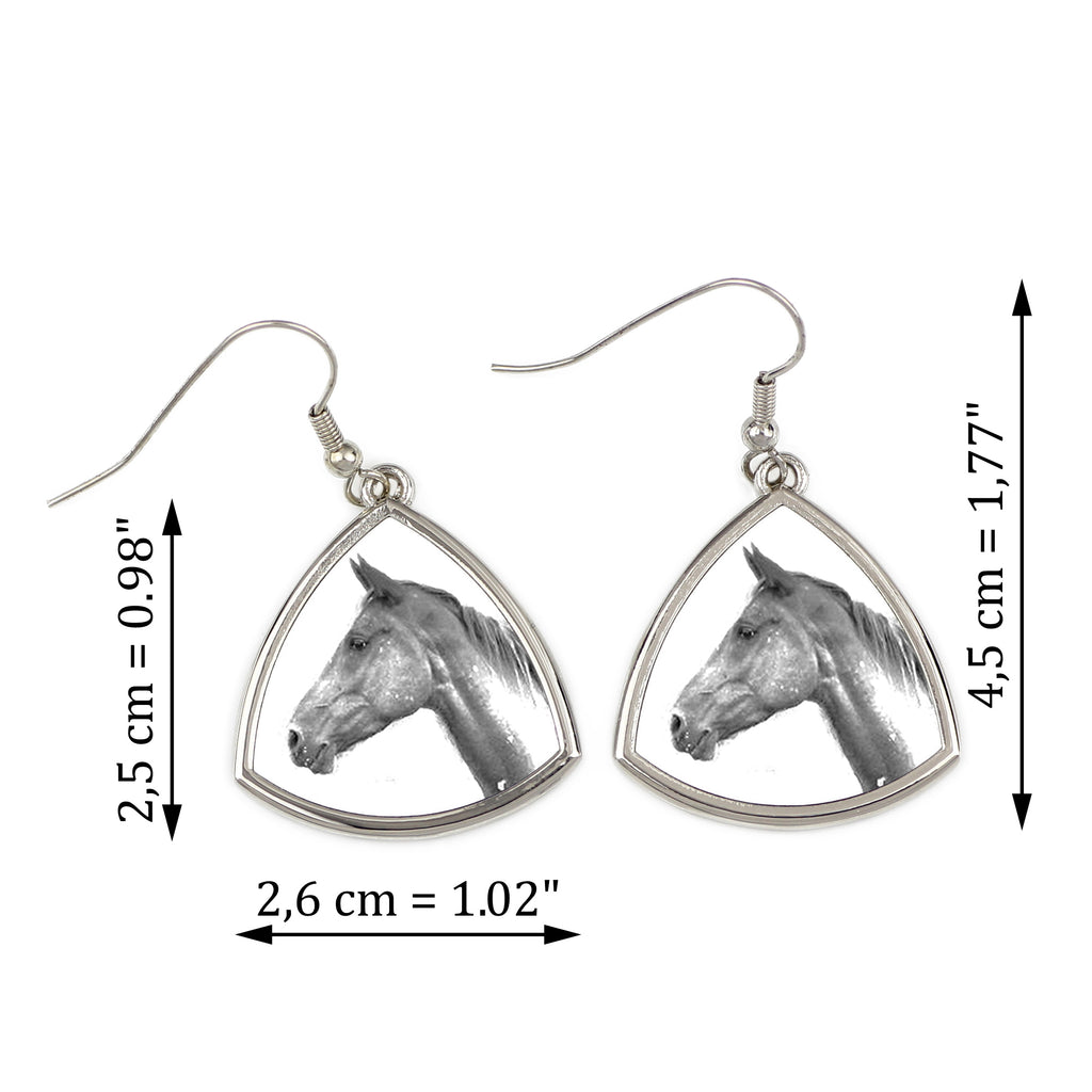 Akhal-Teke - earrings with a horse, hanging earrings with a picture, personalized jewelry with Art-Dog brand print