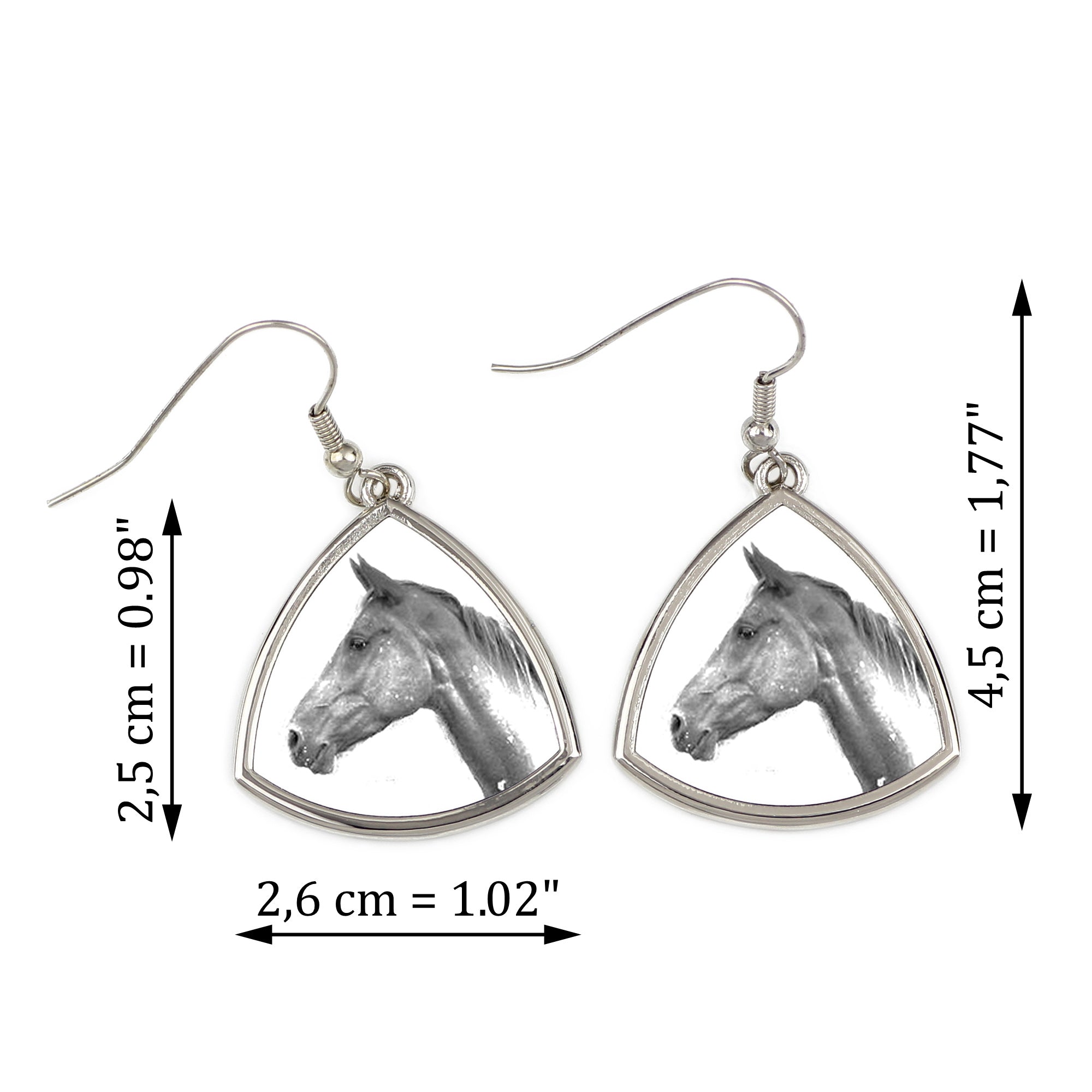 Akhal-Teke - earrings with a horse, hanging earrings with a picture, personalized jewelry with Art-Dog brand print