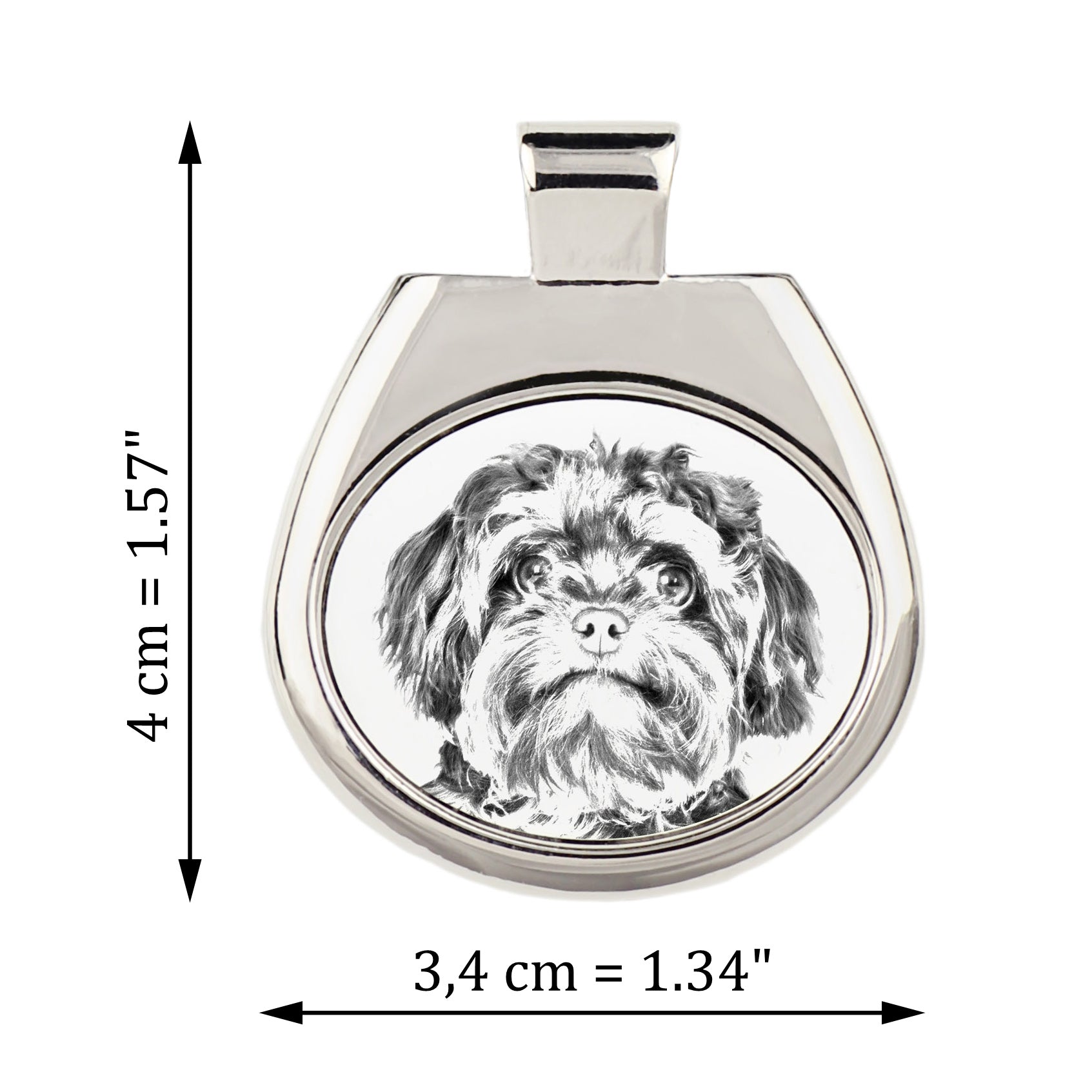 Bolonka, Russian Tsvetnaya Bolonka - dog necklace, personalized pendant with a photo, unique necklace for women and men by Art-Dog brand