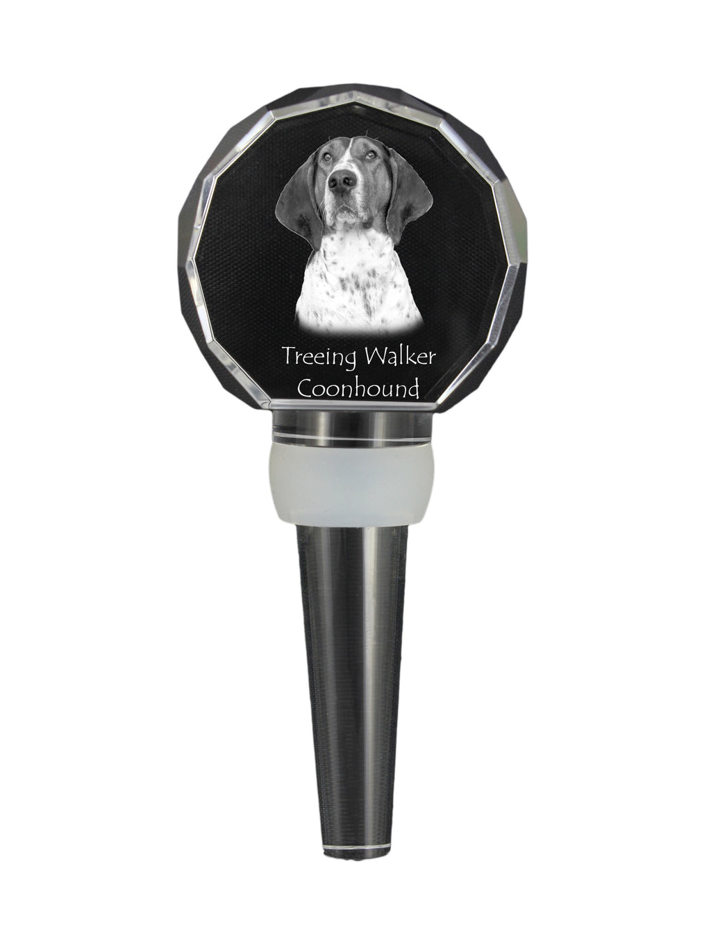Treeing Walker Coonhound - Crystal bottle stopper, unique wine stopper with photo, personalised gift for sommelier by Art-Dog brand