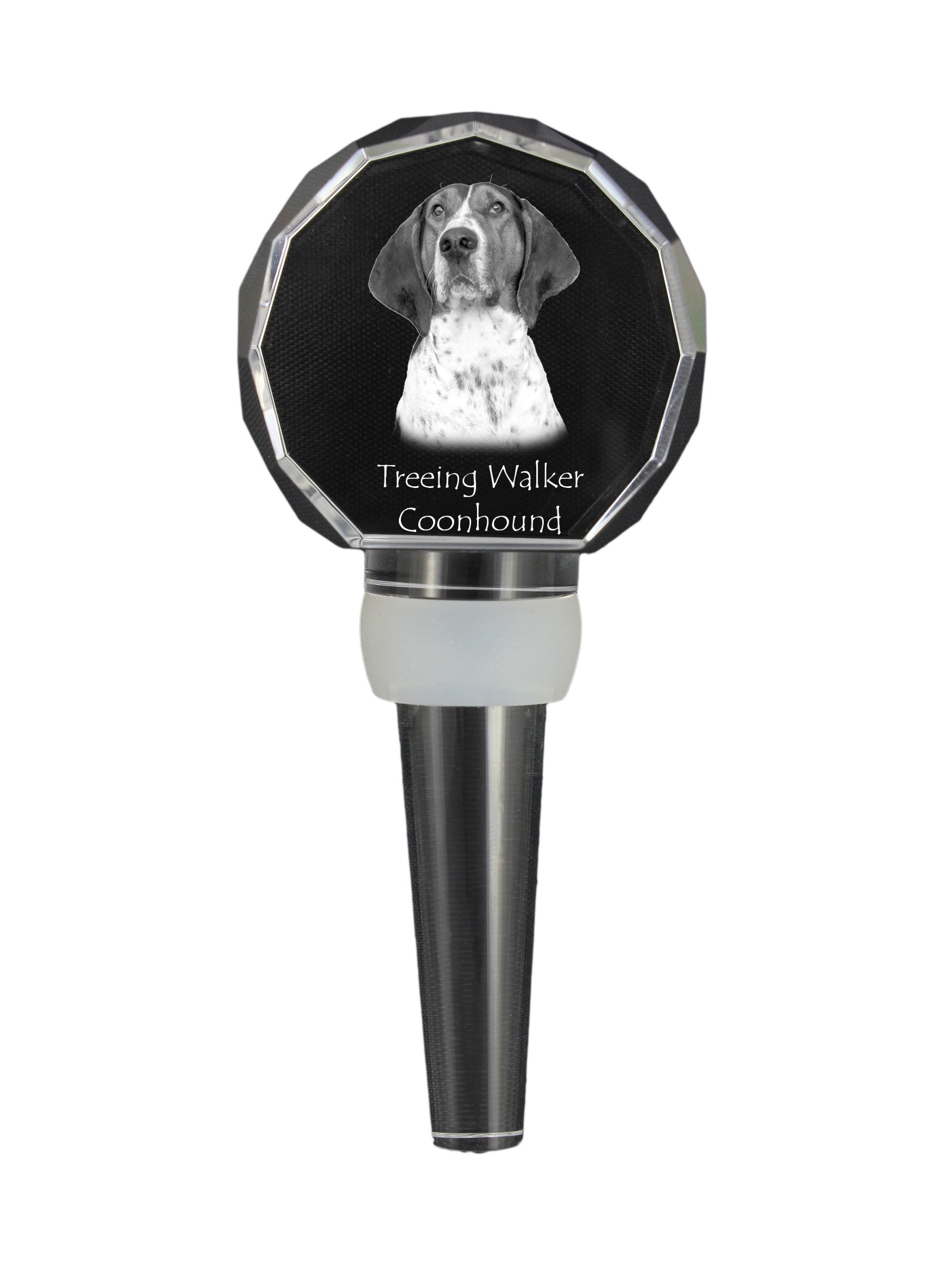 Treeing Walker Coonhound - Crystal bottle stopper, unique wine stopper with photo, personalised gift for sommelier by Art-Dog brand
