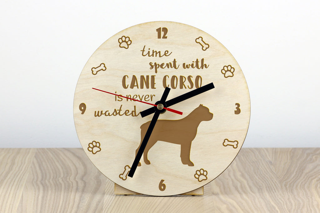 Cane Corso, Italian Cane Corso - clock with a dog, wooden clock, wall clock for dog lovers, clock for desk and shelf, Art-Dog
