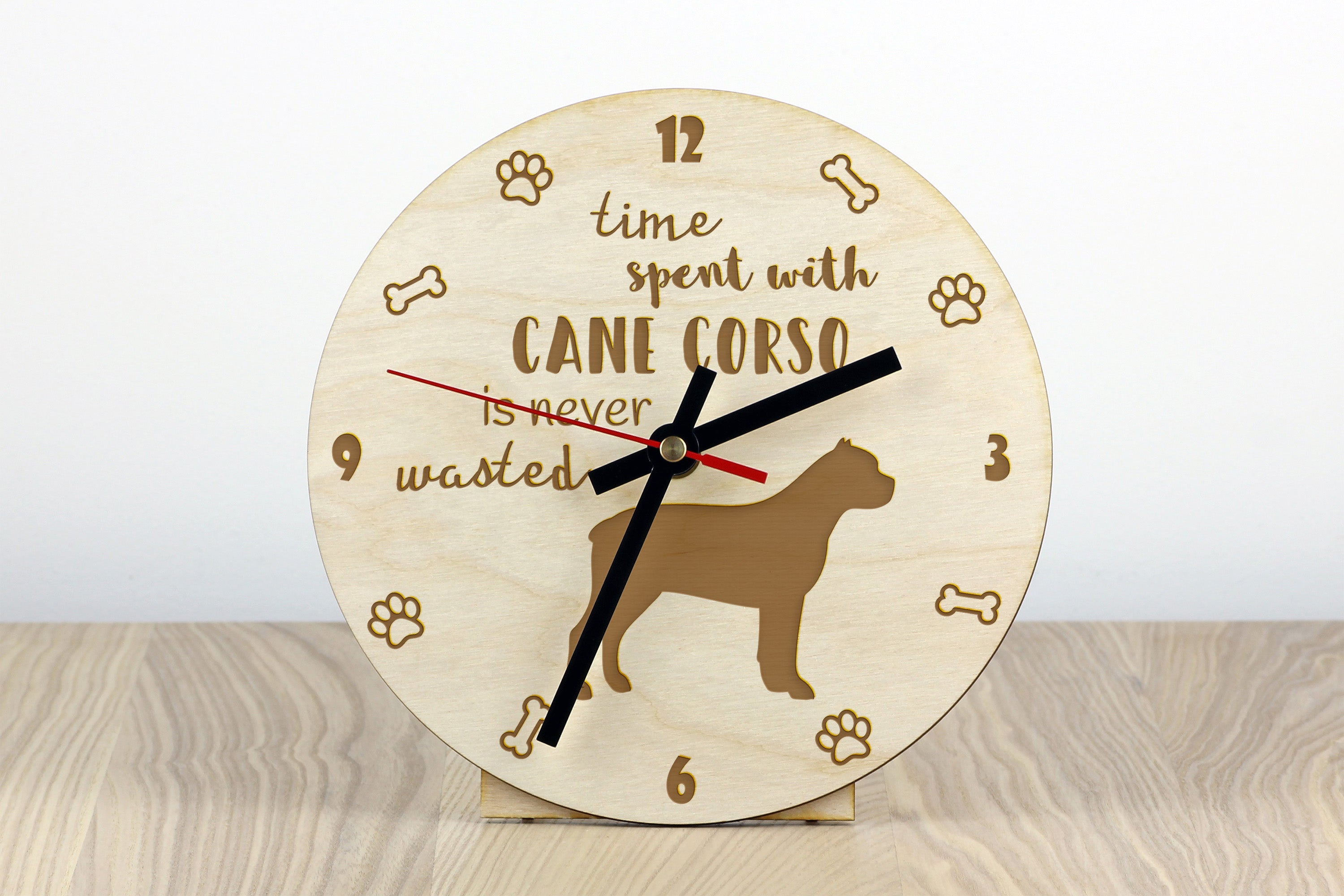 Cane Corso, Italian Cane Corso - clock with a dog, wooden clock, wall clock for dog lovers, clock for desk and shelf, Art-Dog