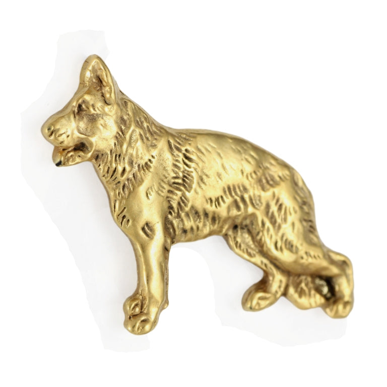 German Shepherd Dog, Alsatian Wolf Dog II - Dog brooch in decorative box, elegant gold-plated pin, Art-Dog brand jacket pin