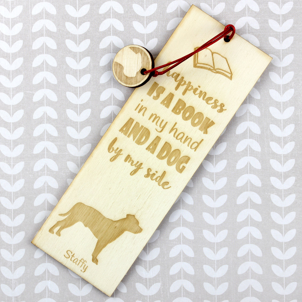 Staffordshire Bull Terrier, Staffy - dog bookmark, personalized bookmark, dog gadget for Art-Dog brand readers