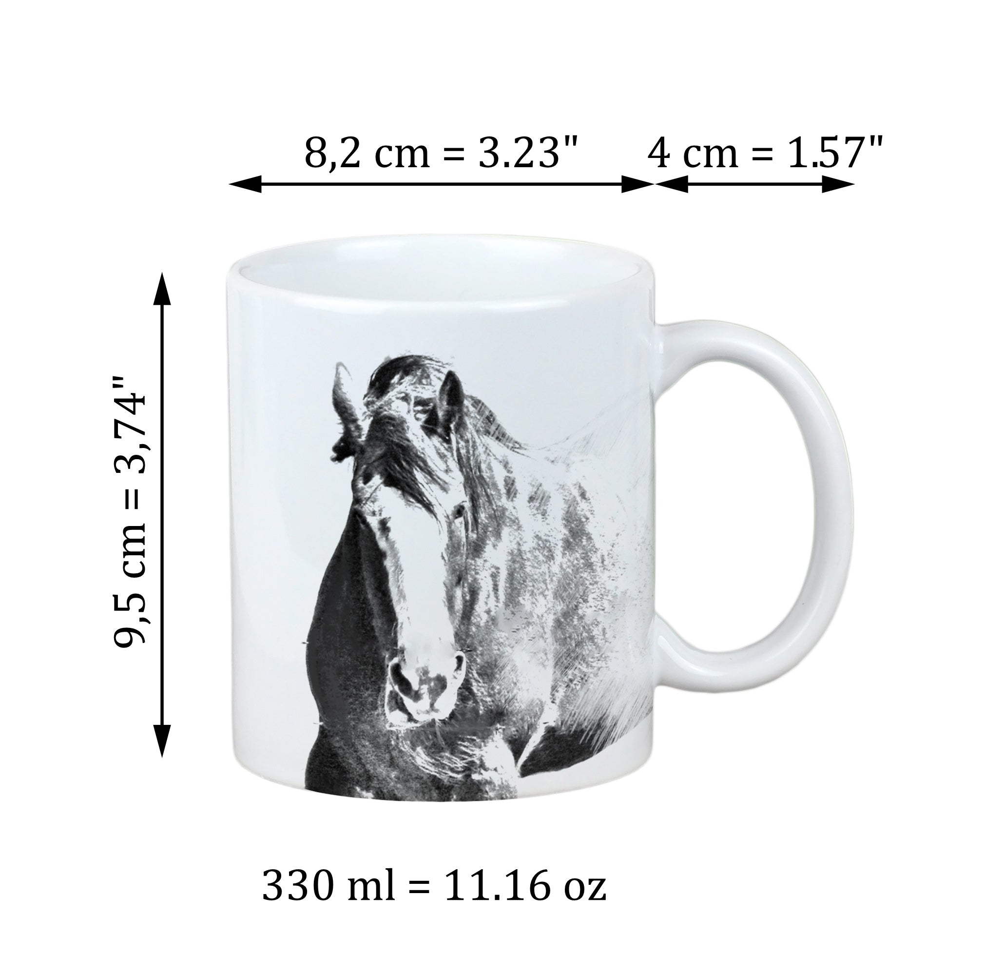 Clydesdale - cup with a horse, cute cup with graphics, a gift with your photo from the Art-Dog brand
